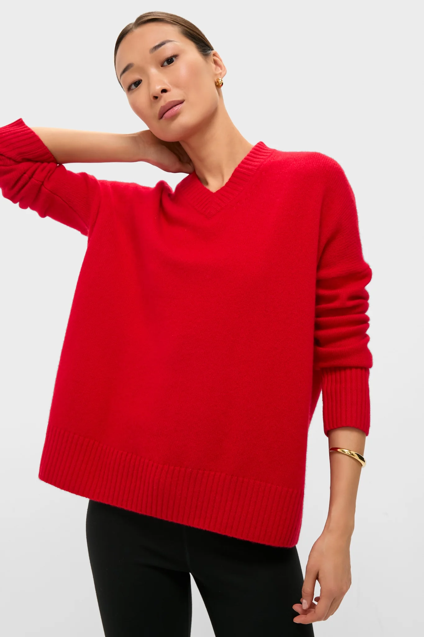 Martin Red Cassie V-Neck Cashmere Sweater - Image 7