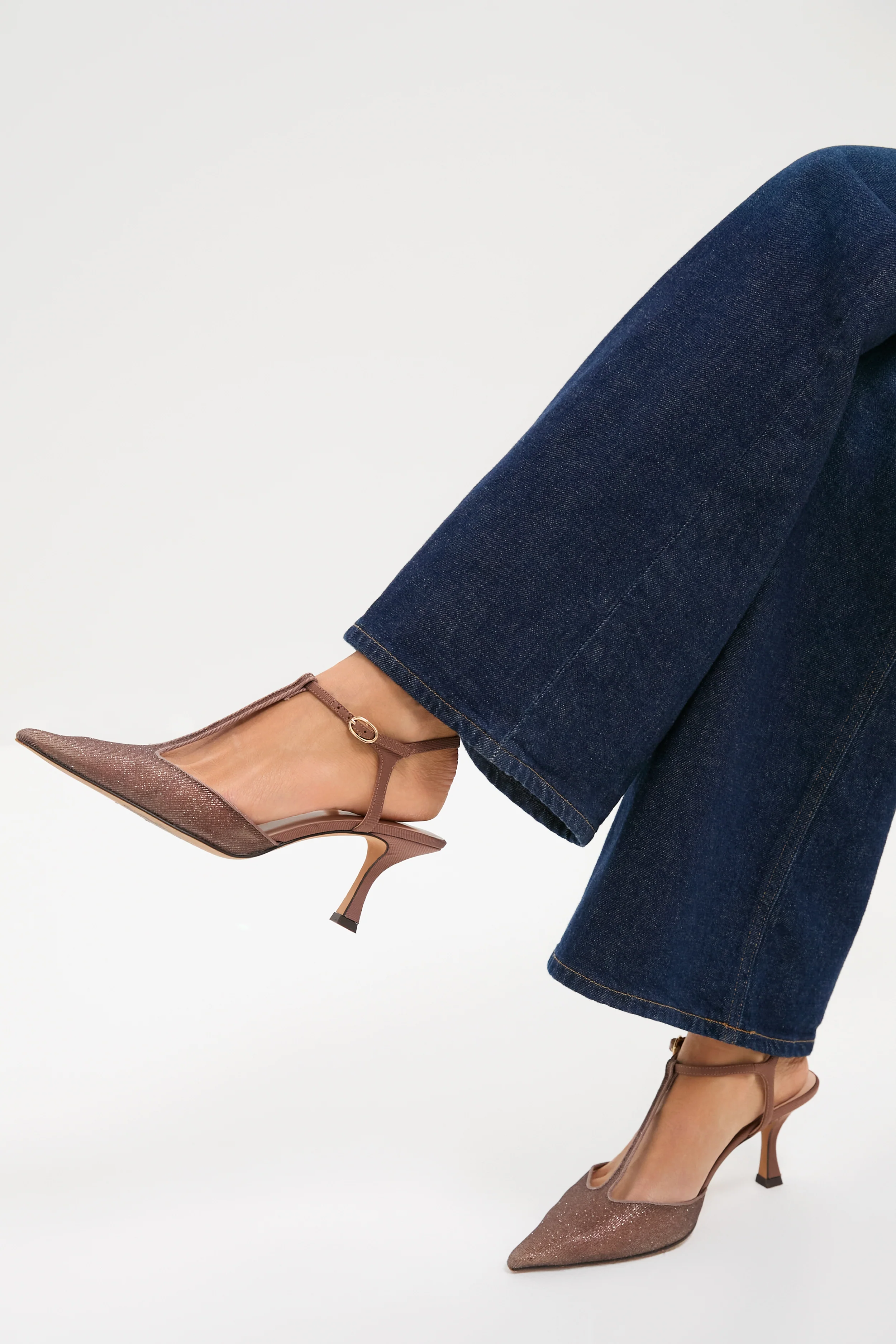 Mauve Metallic Mesh Margot Heels - Image 2