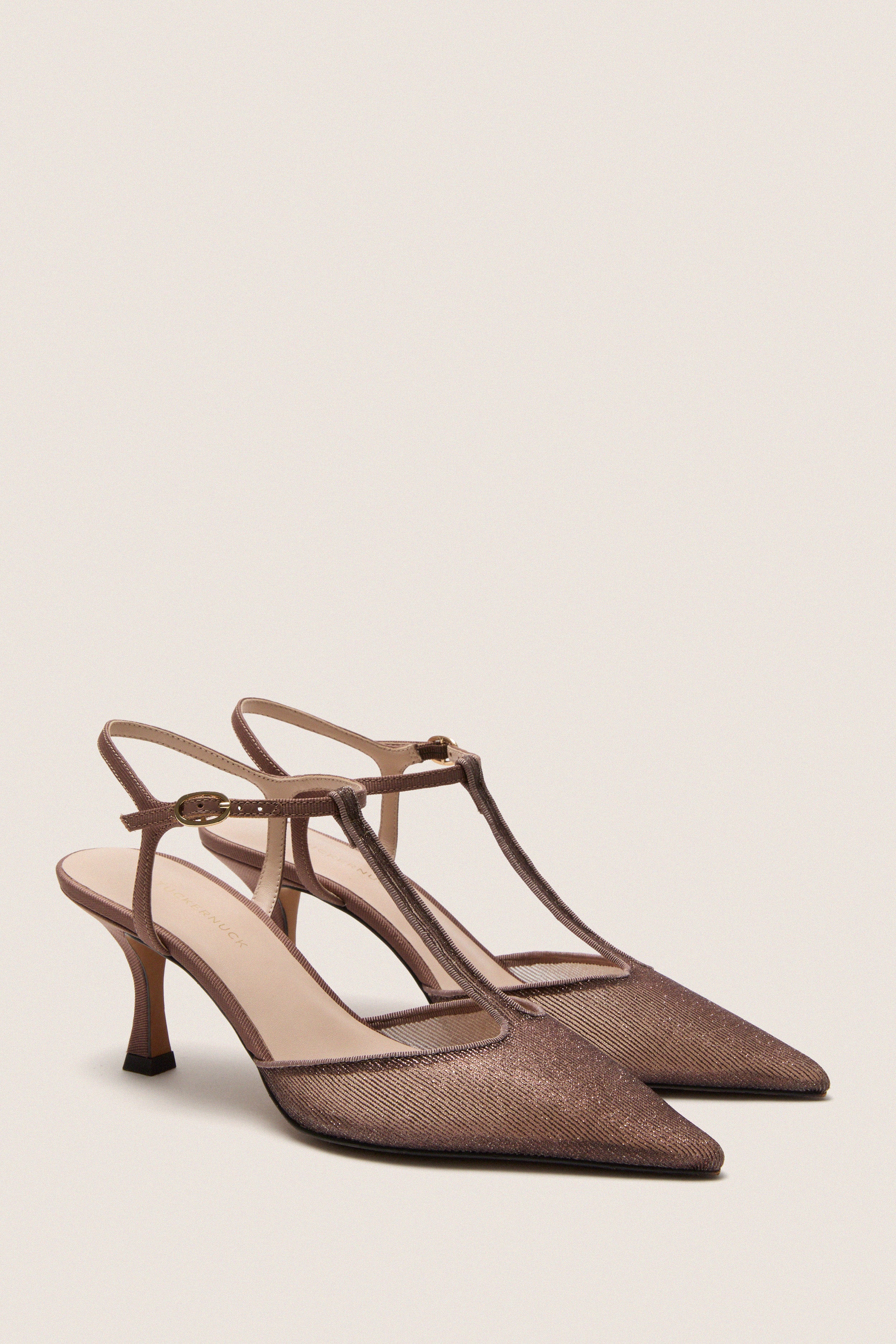 Mauve Metallic Mesh Margot Heels - Image 4