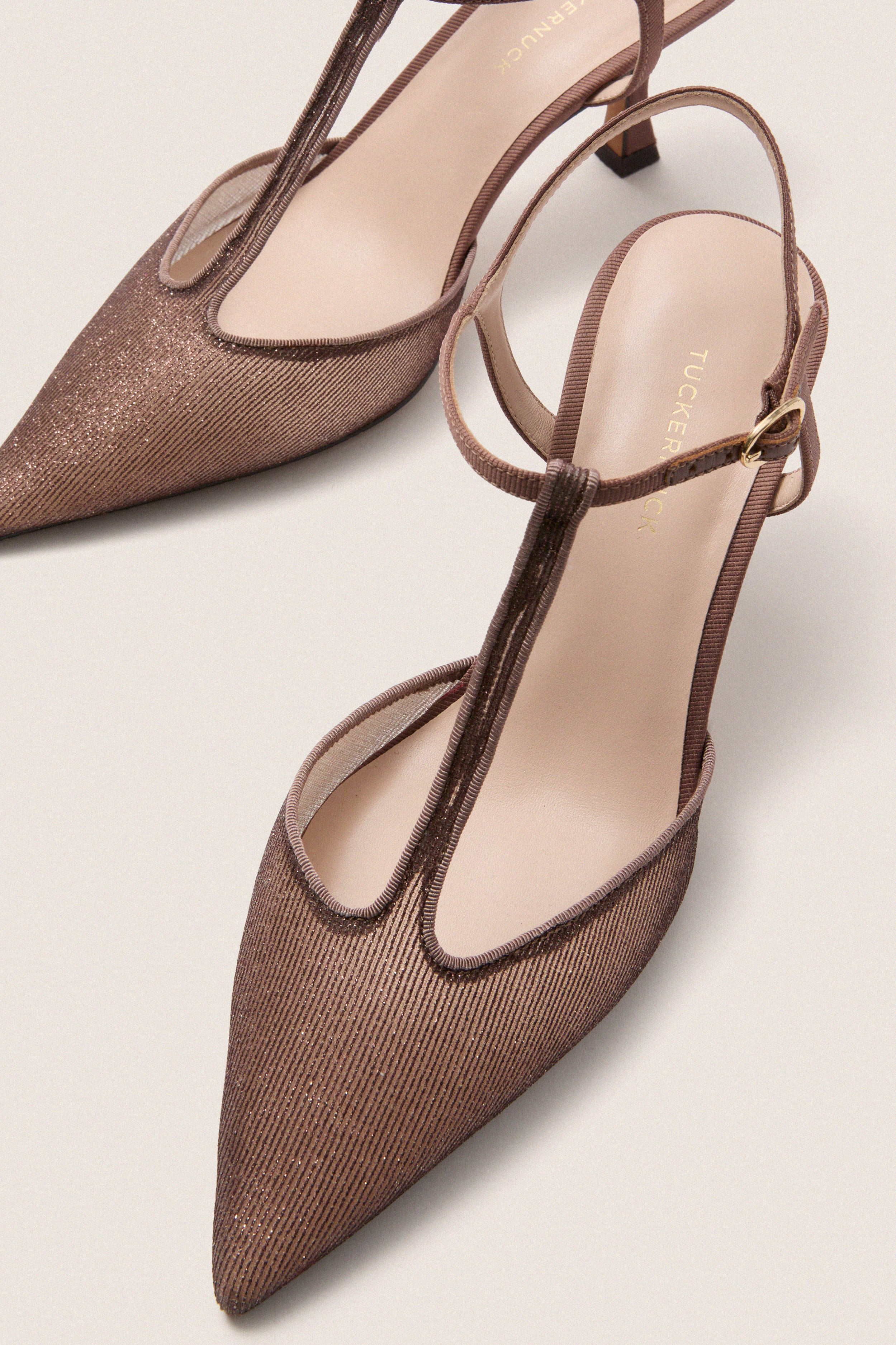 Mauve Metallic Mesh Margot Heels - Image 5