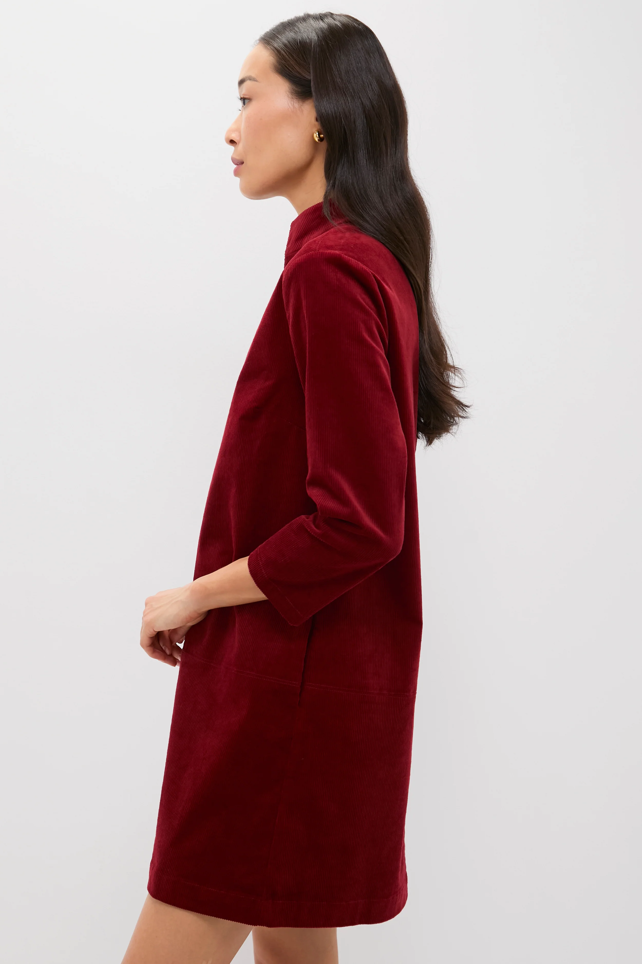 Merlot Corduroy Clifton Dress - Image 4