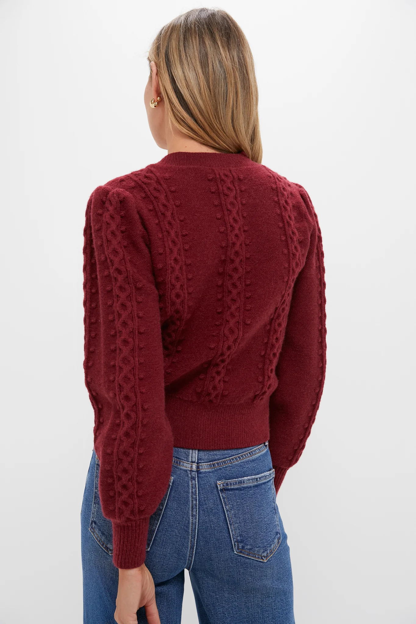 Merlot Embroidered Floral Frankie Sweater - Image 5