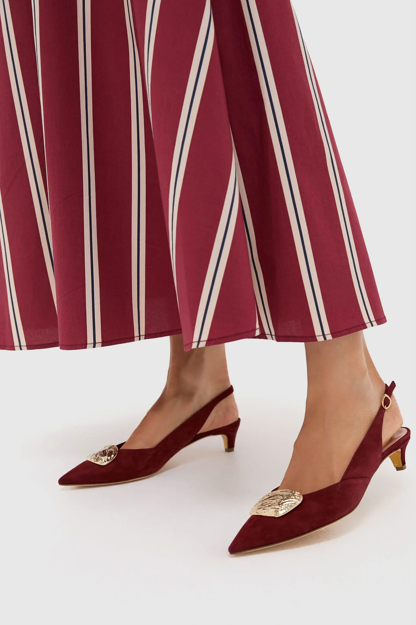 Merlot with Gold Mistly Slingback Heels - Image 2