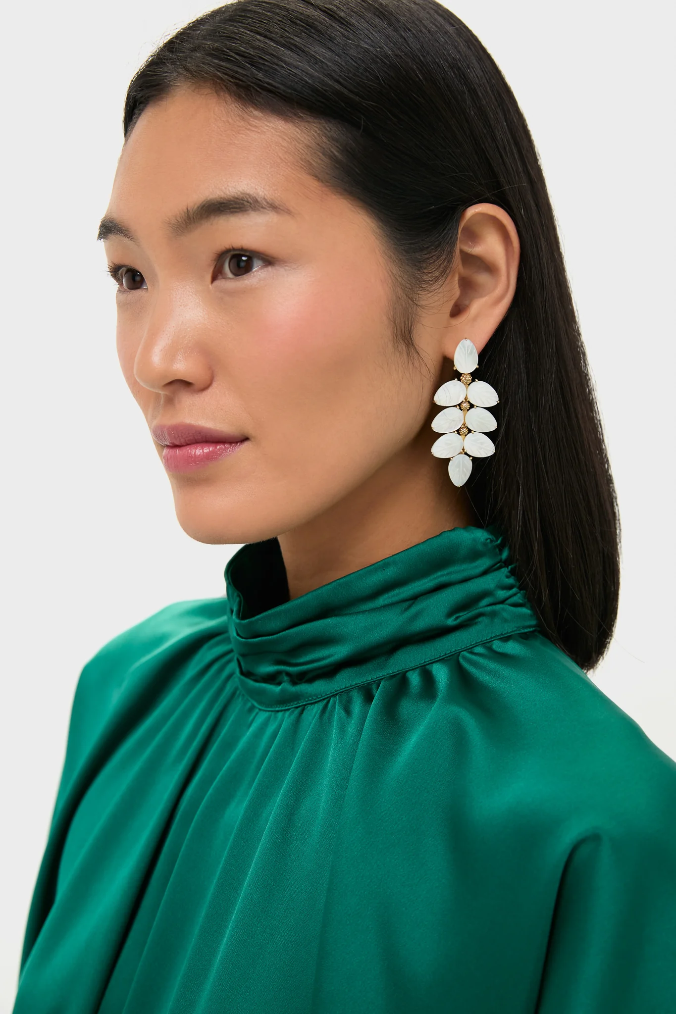 Mermaid Garden Vine Drop Earrings - MOP - Image 2