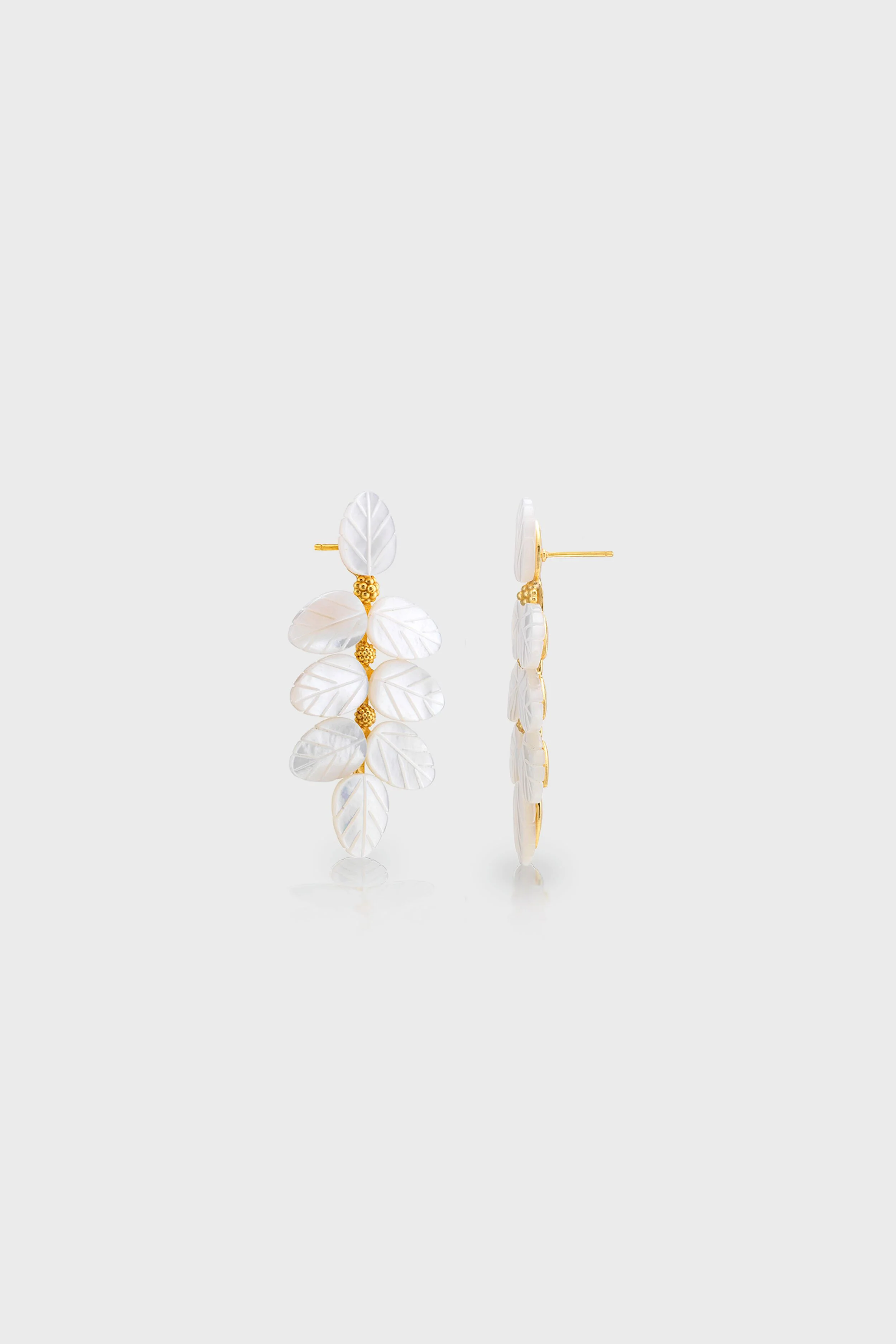 Mermaid Garden Vine Drop Earrings - MOP - Image 4