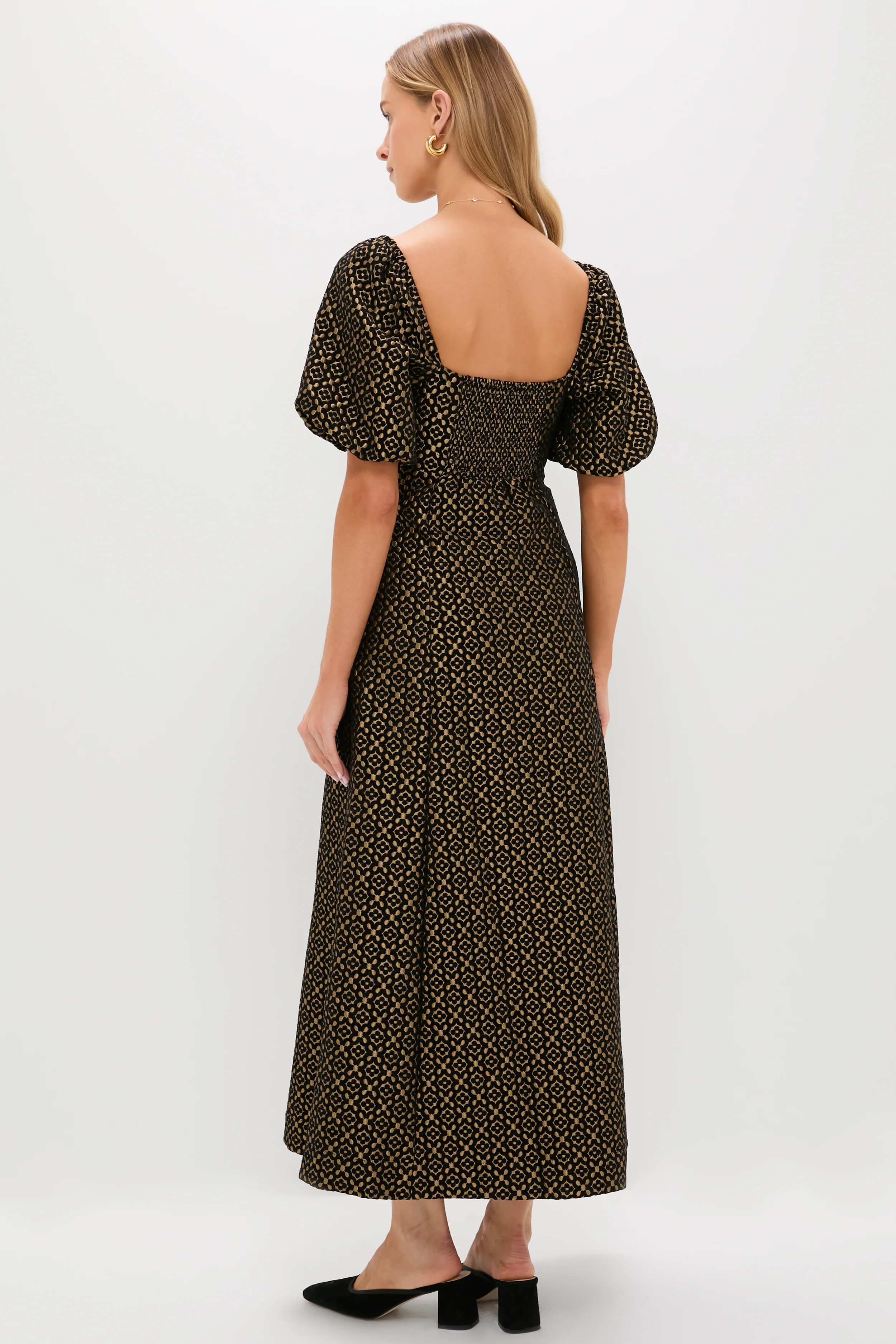 Metallic Brocade Matilda Midi Dress - Image 4