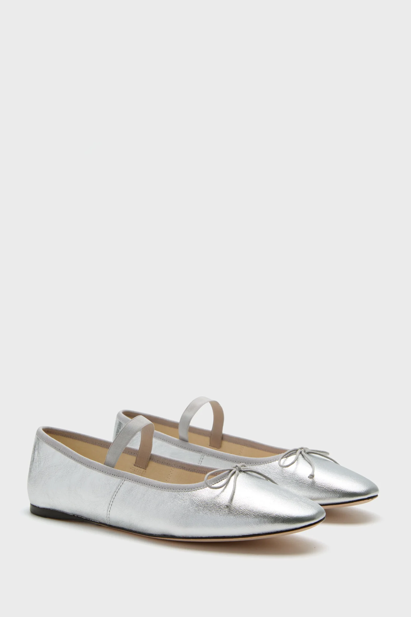 Metallic Silver Leonie Flats - Image 3