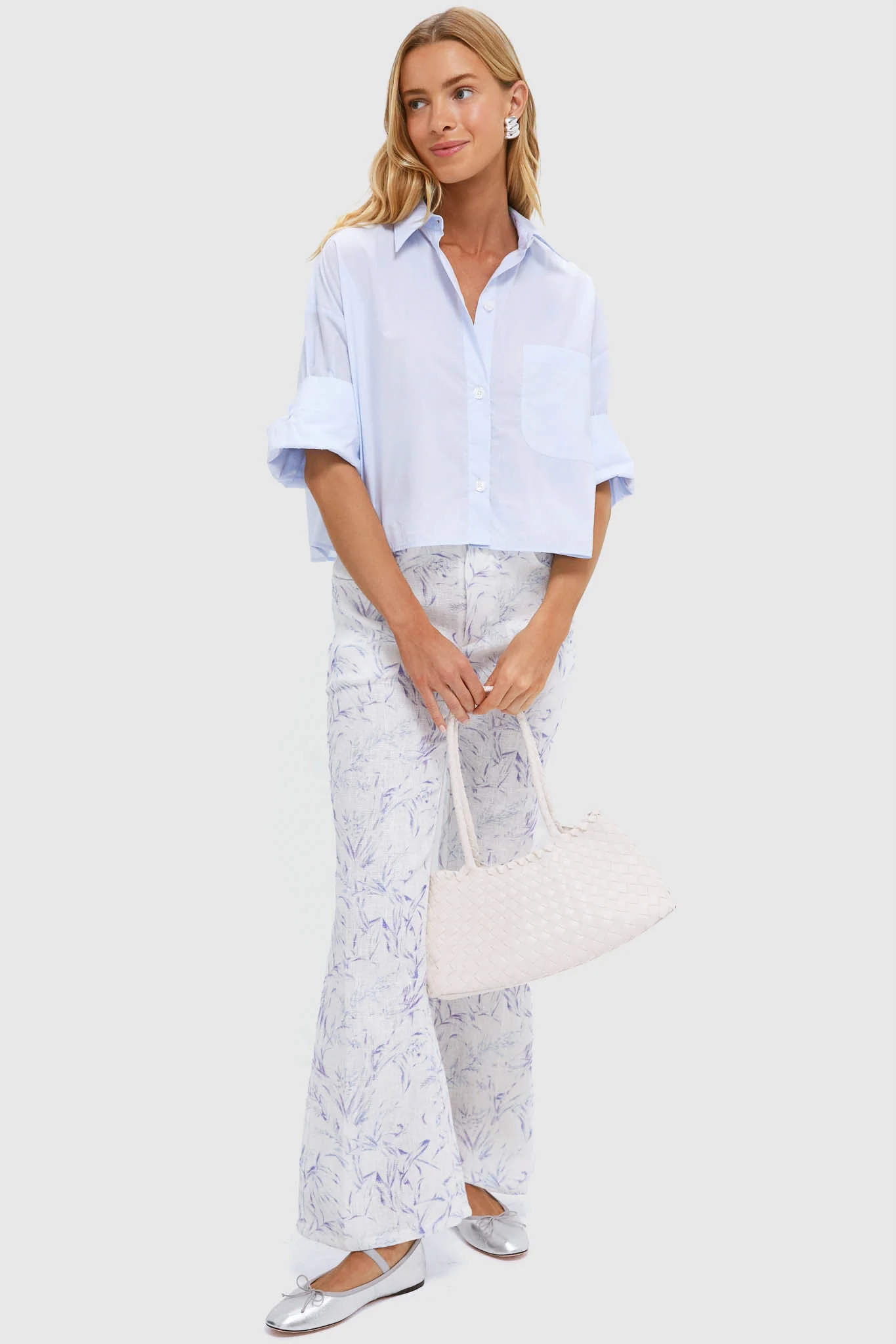Metallic Silver Leonie Flats - Image 5