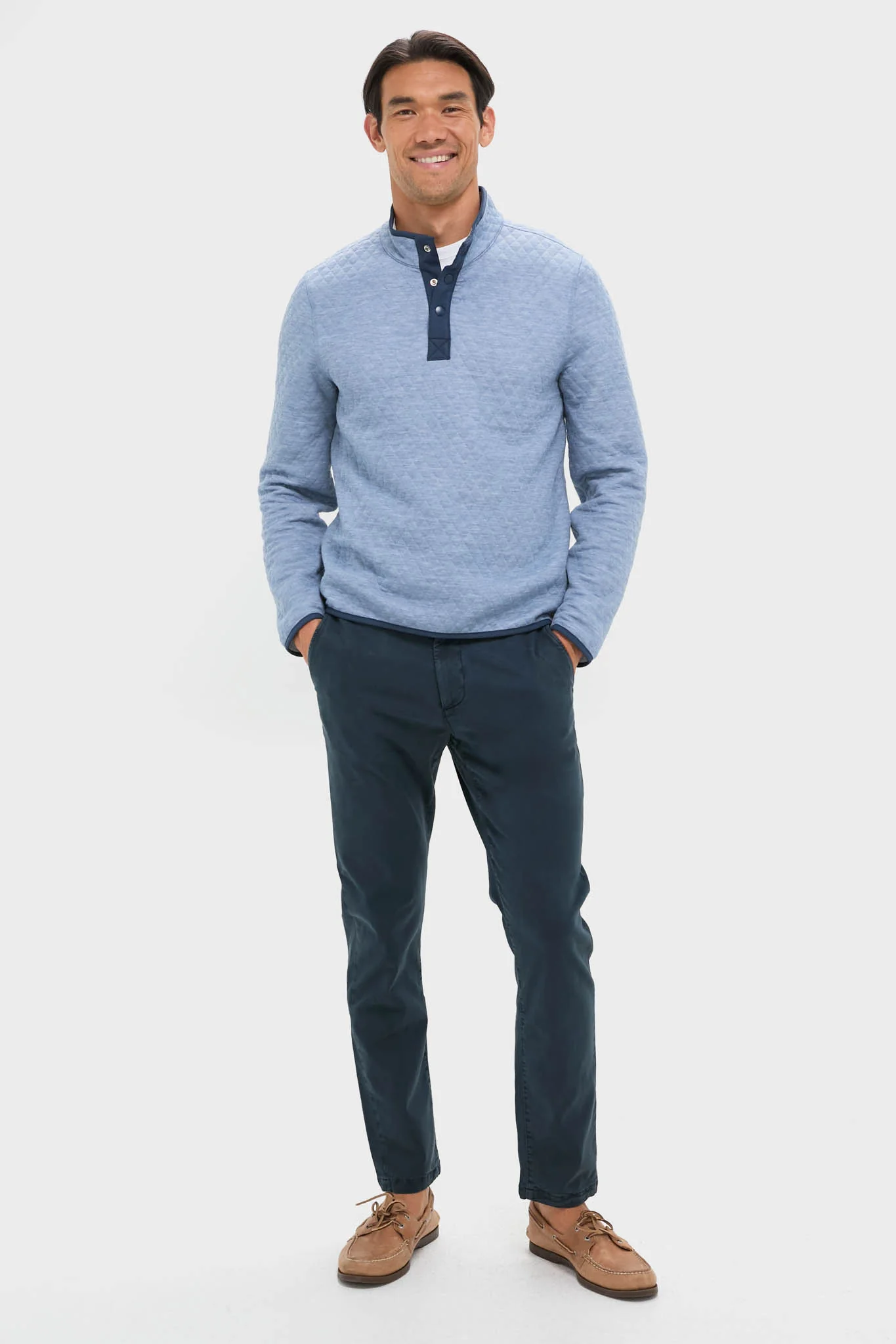 Mid Blue Light Grey Corbet Reversible Pullover - Image 3