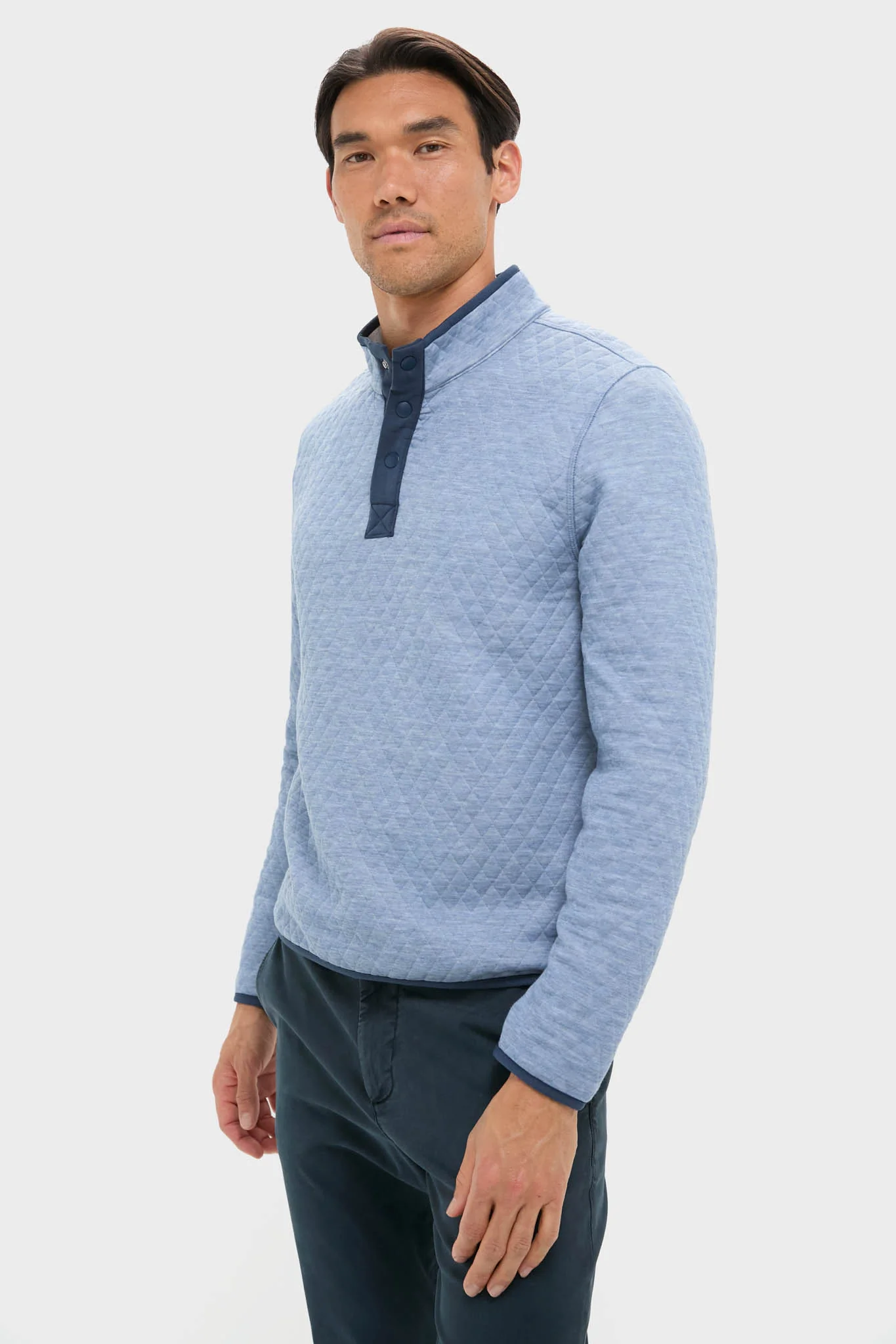 Mid Blue Light Grey Corbet Reversible Pullover - Image 4