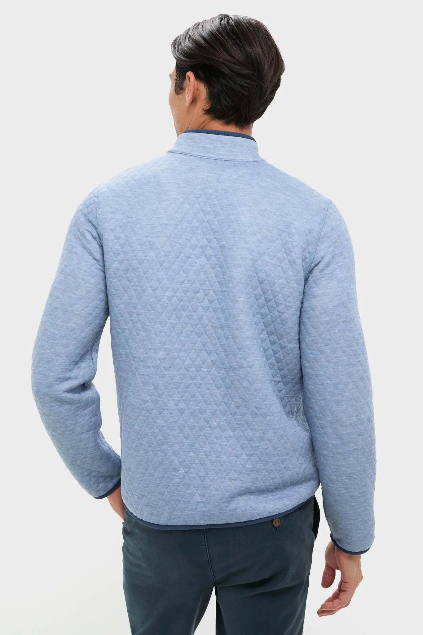 Mid Blue Light Grey Corbet Reversible Pullover - Image 5