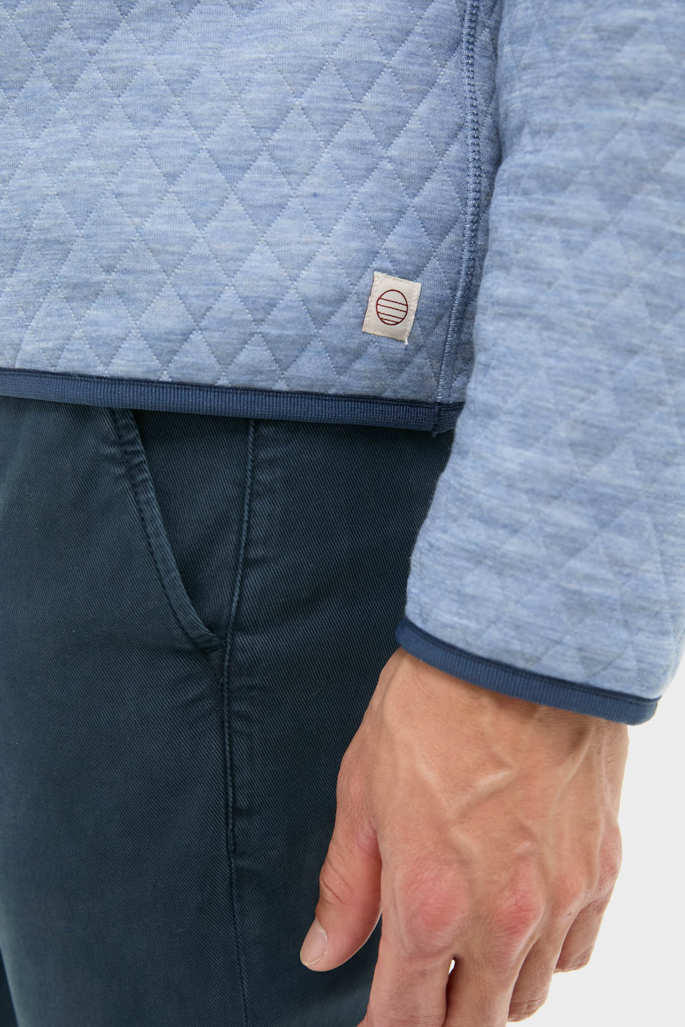 Mid Blue Light Grey Corbet Reversible Pullover - Image 6