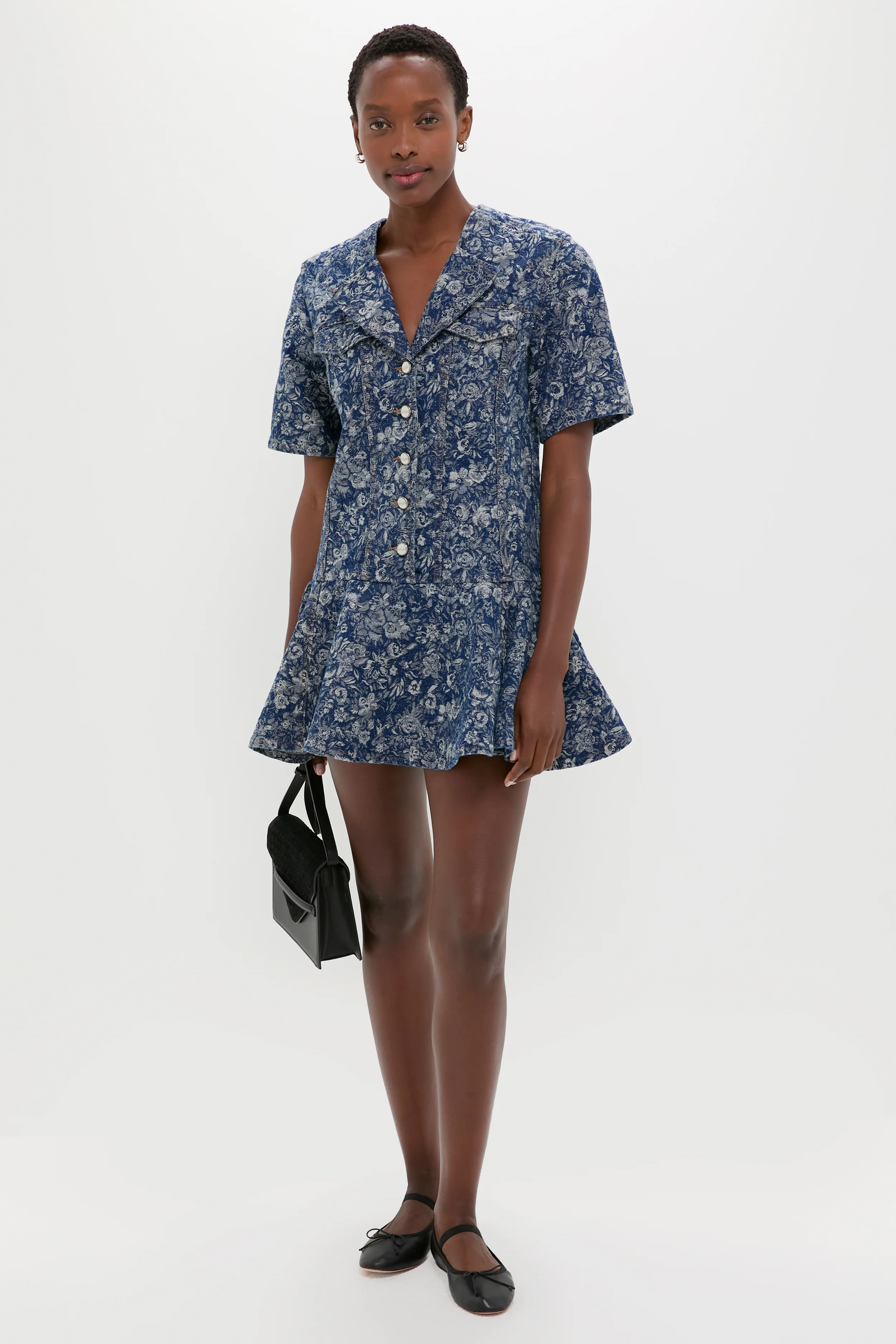 Mid Blue Stone Tapestry Denim Mini Dress - Image 2