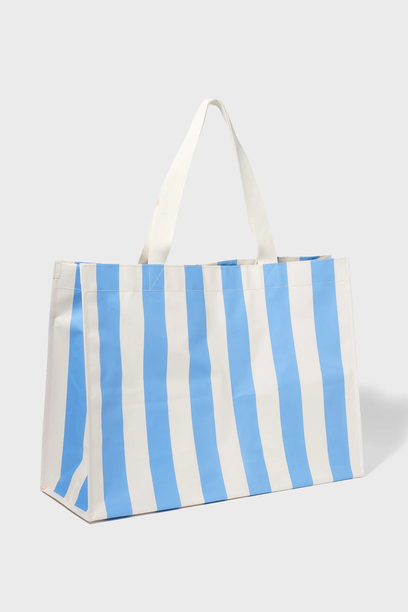 Mid Blue Stripe Carryall Beach Bag - Image 3