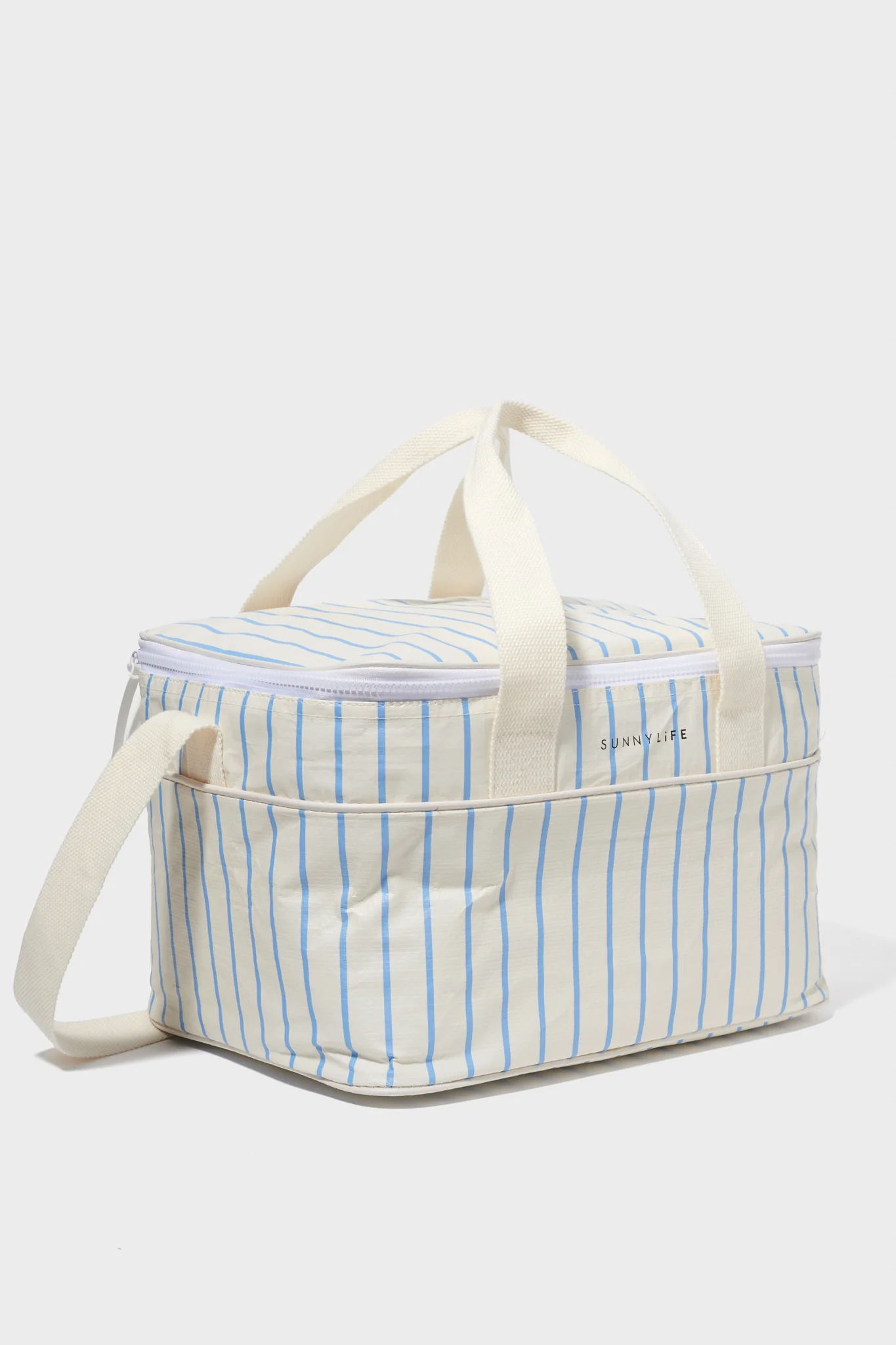 Mid Blue Stripe Cooler Bag - Image 3