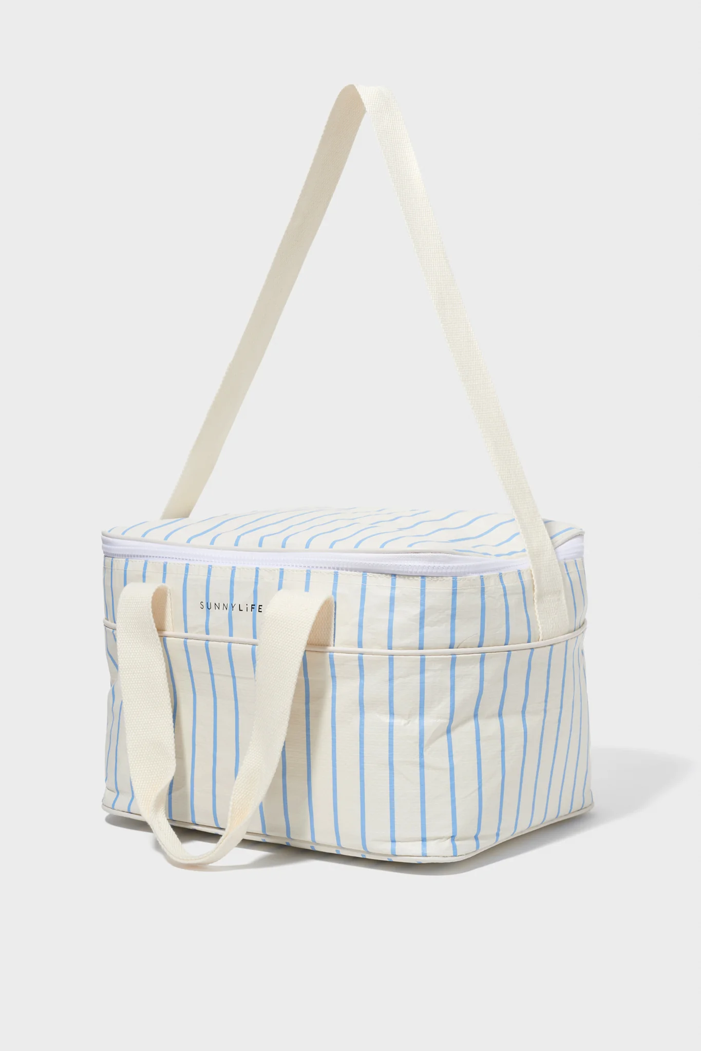 Mid Blue Stripe Cooler Bag - Image 4