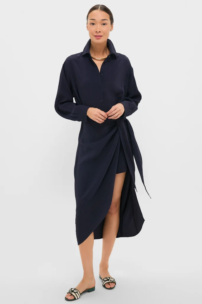Midnight Alessandra Sarong Shirt Dress