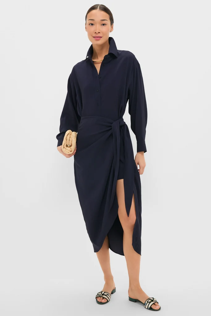Midnight Alessandra Sarong Shirt Dress - Image 2