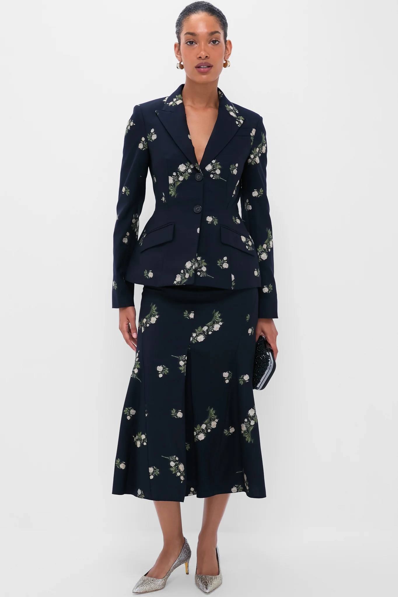 Midnight Blue Fitted Single Breasted Blazer - Image 2