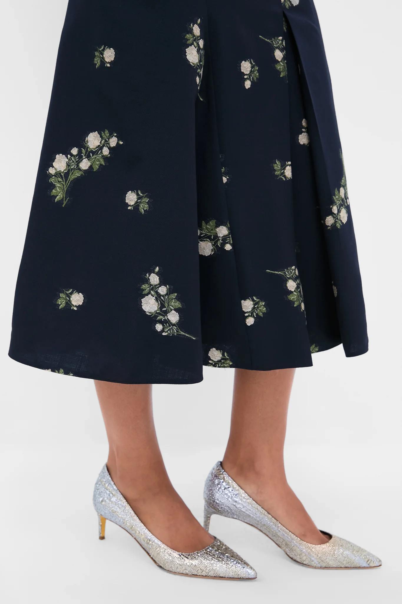 Midnight Blue Pencil Midi Skirt - Image 5