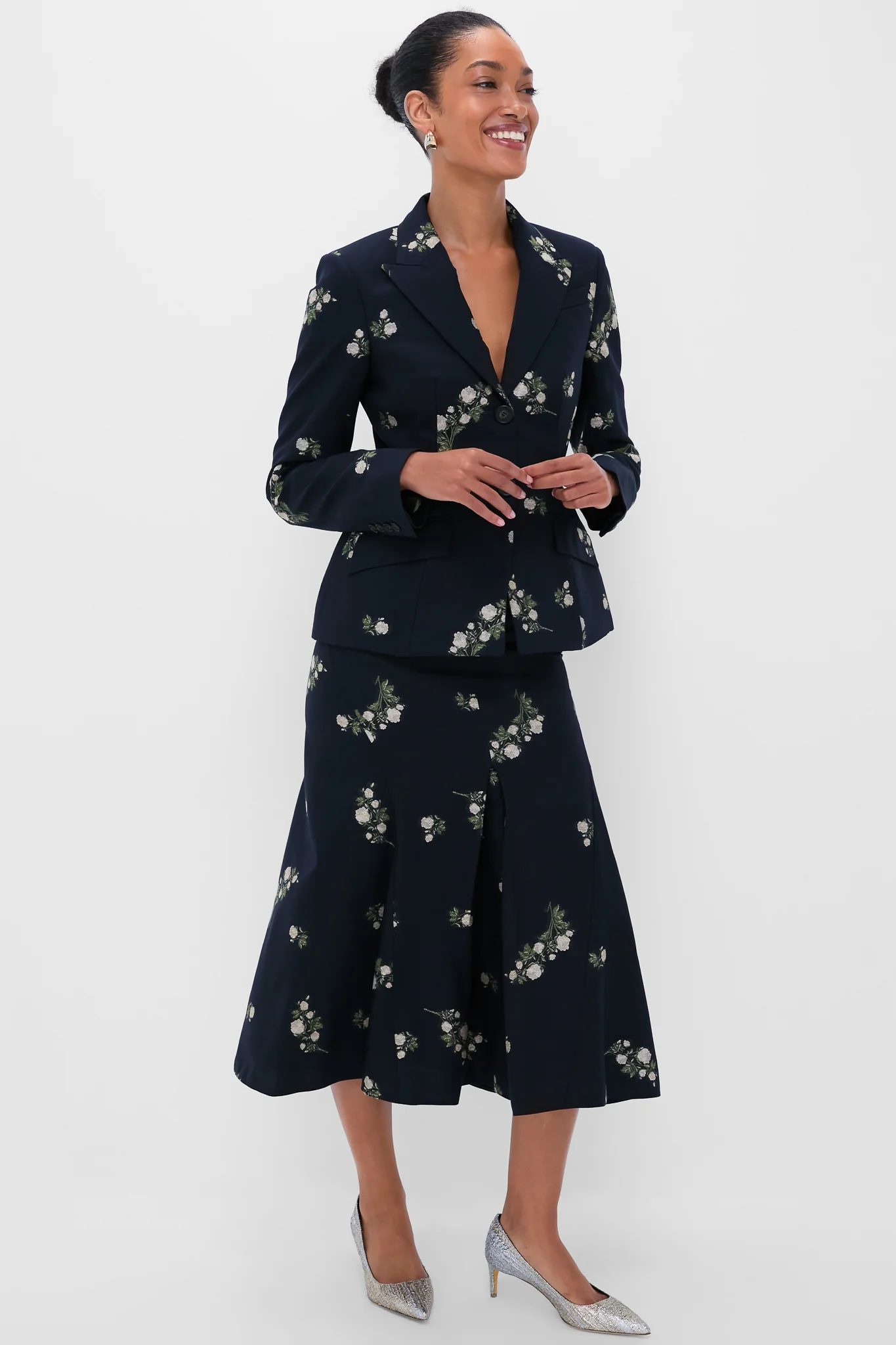 Midnight Blue Pencil Midi Skirt - Image 6