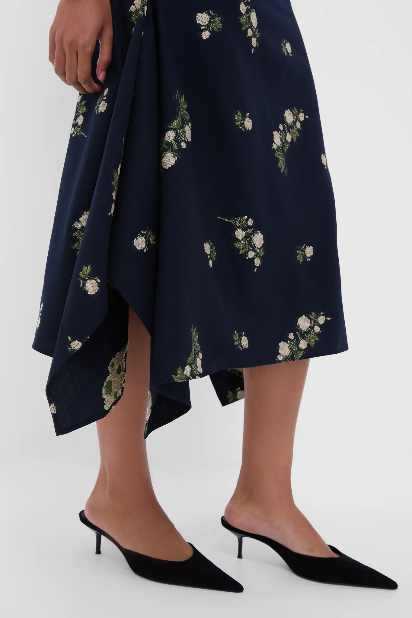 Midnight Blue Short Sleeve Midi Dress - Image 5
