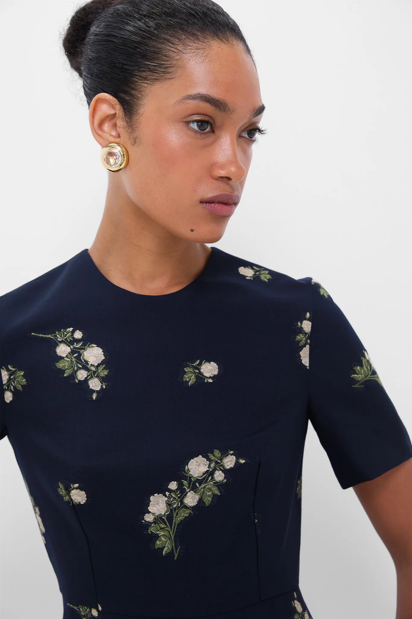 Midnight Blue Short Sleeve Midi Dress - Image 6