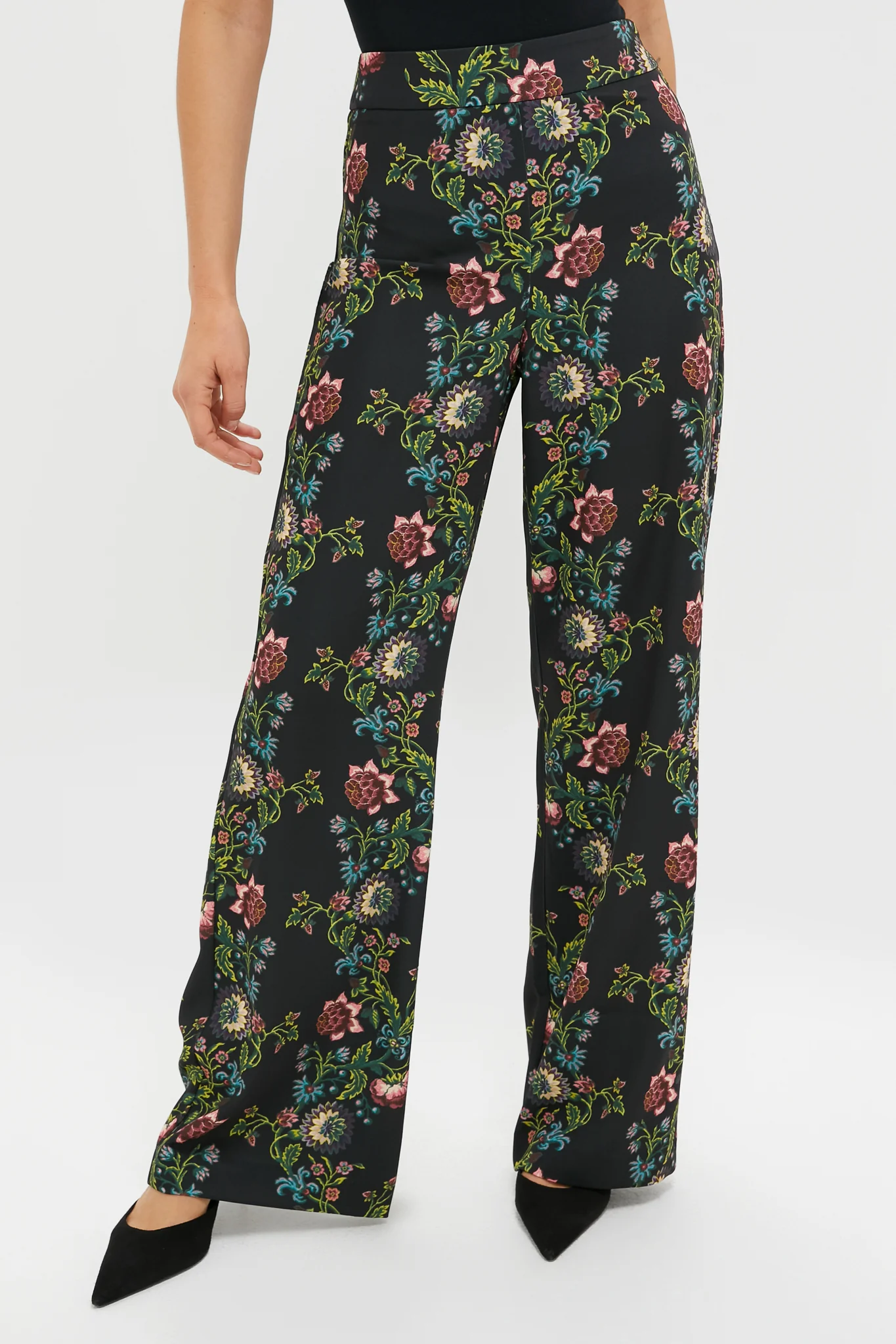 Midnight Moonflower Drapey Twill Erin Pants - Image 2