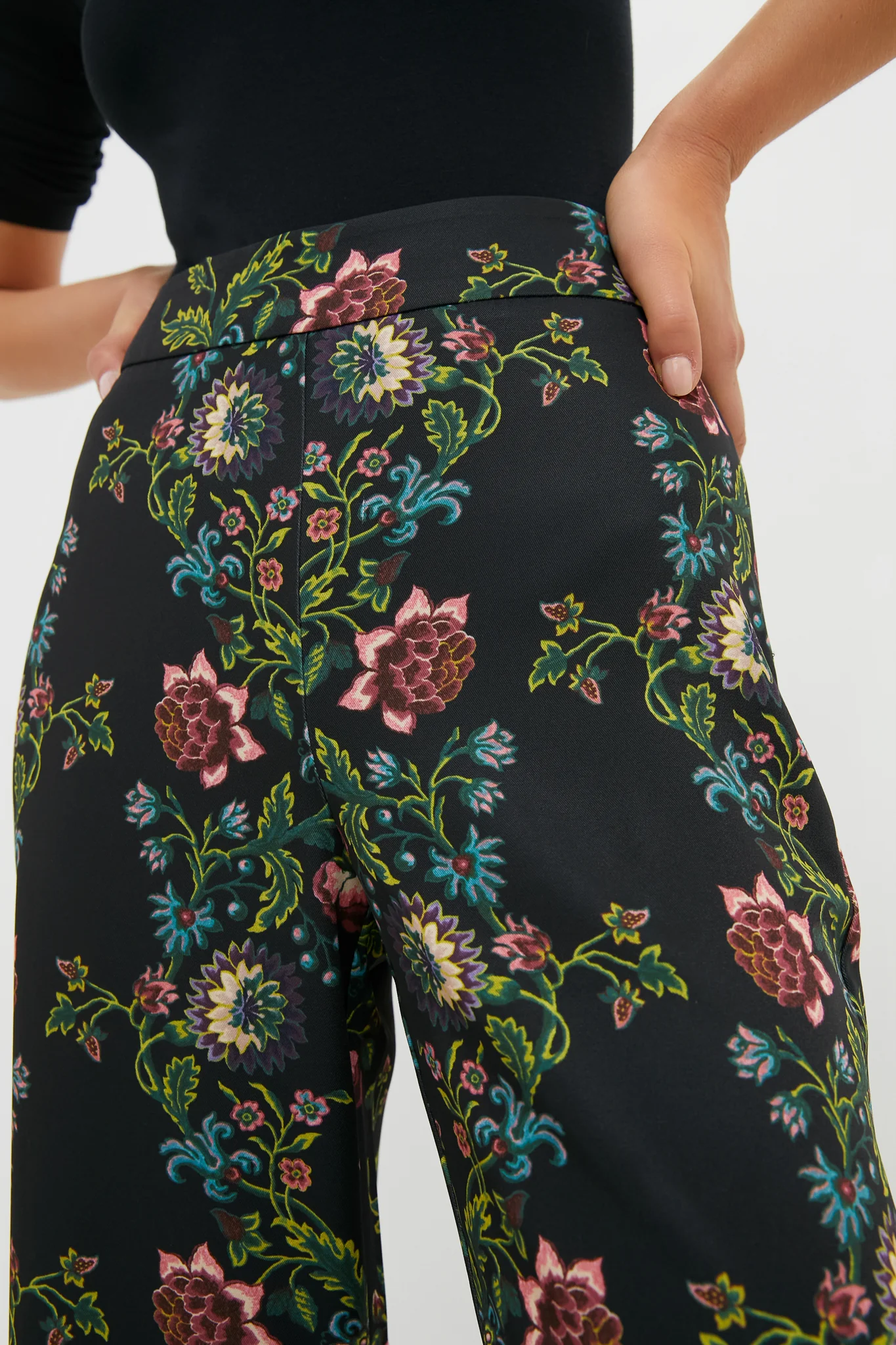Midnight Moonflower Drapey Twill Erin Pants - Image 5