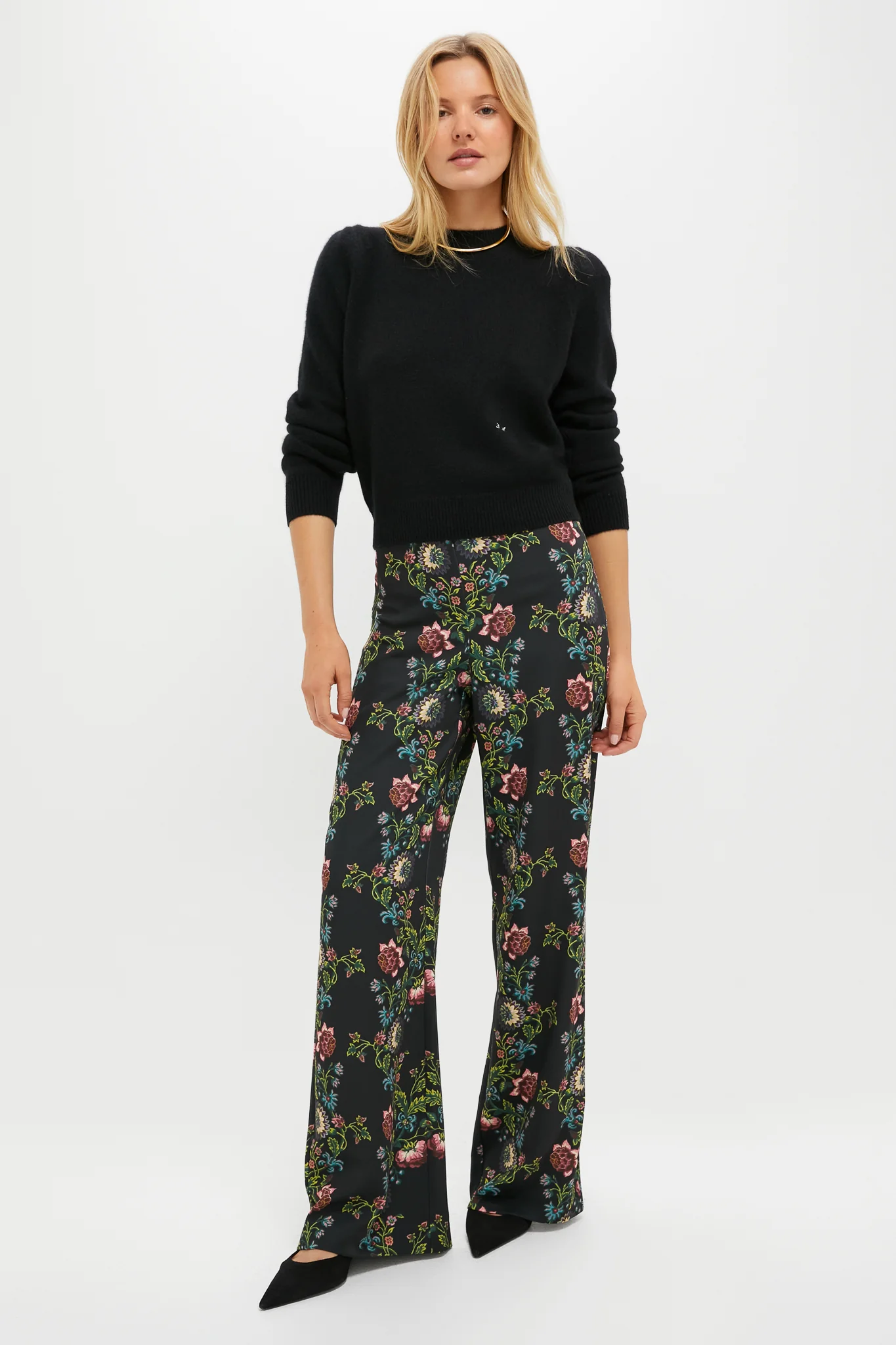 Midnight Moonflower Drapey Twill Erin Pants - Image 6