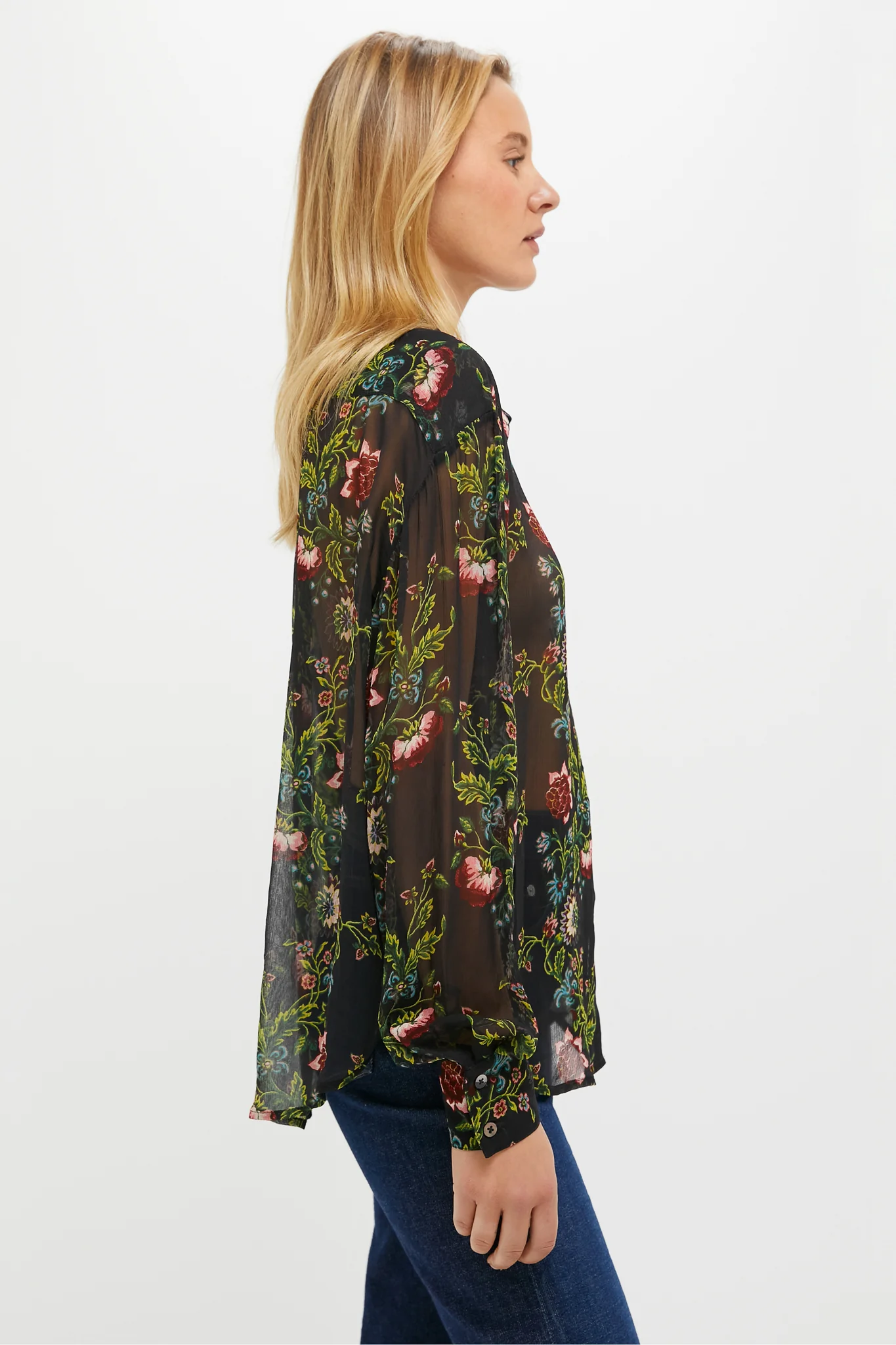 Midnight Moonflower Sheer Alysse Blouse - Image 3