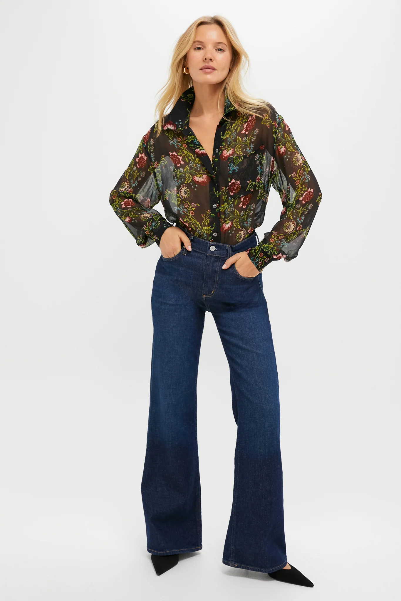 Midnight Moonflower Sheer Alysse Blouse - Image 5