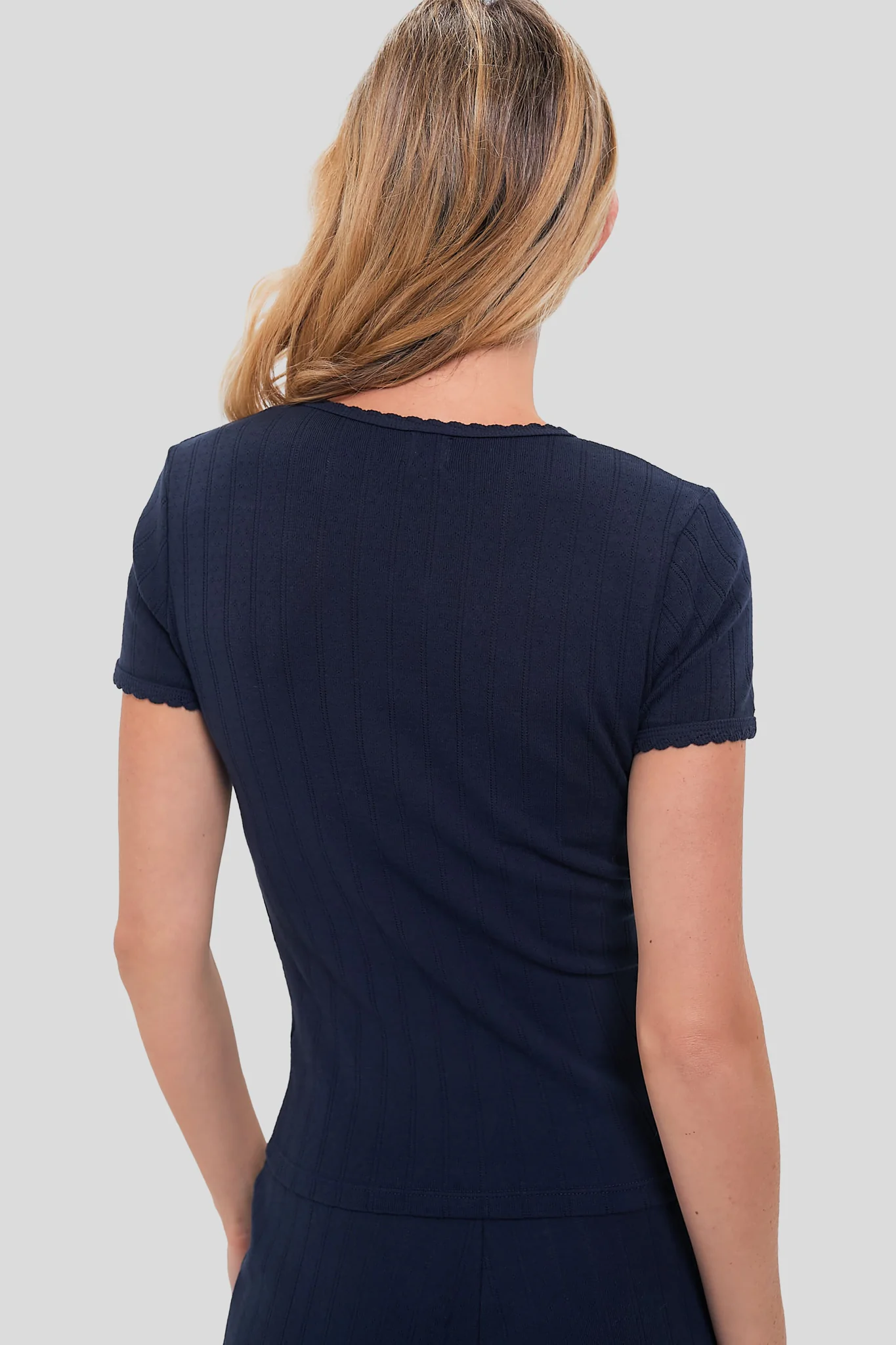 Midnight Pointelle Slim Fit Tee - Image 2