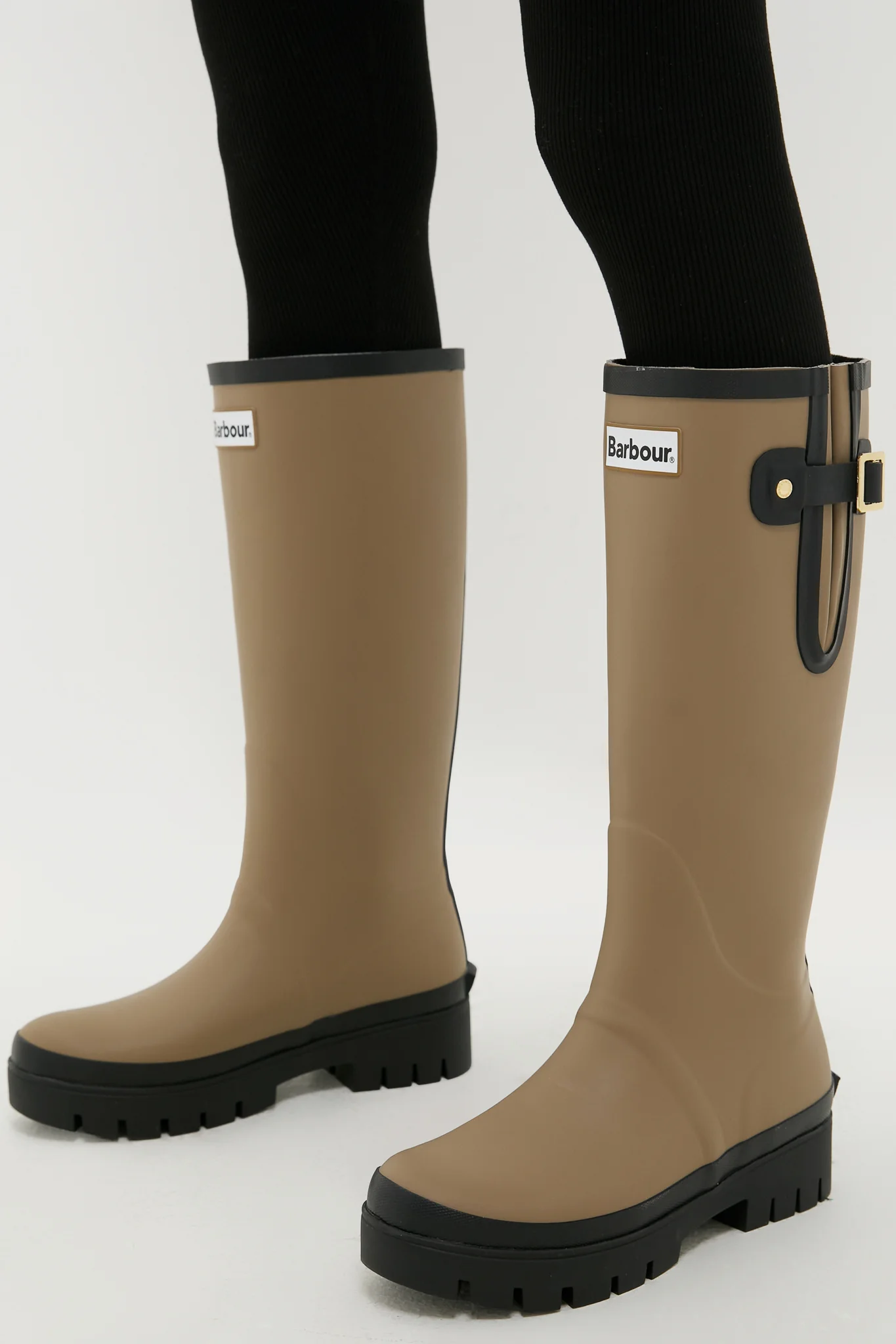 Military Brown Leighton Tall Welly Boots - Image 2
