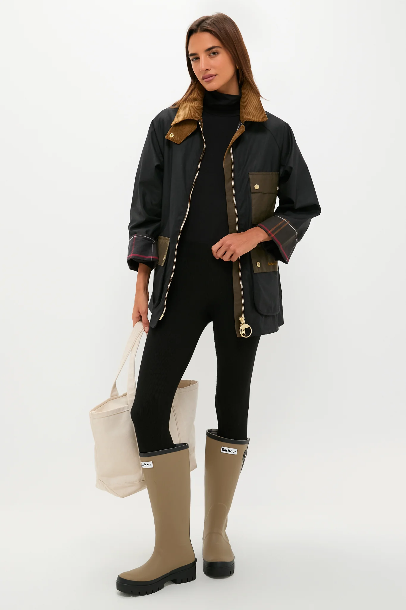 Military Brown Leighton Tall Welly Boots - Image 3