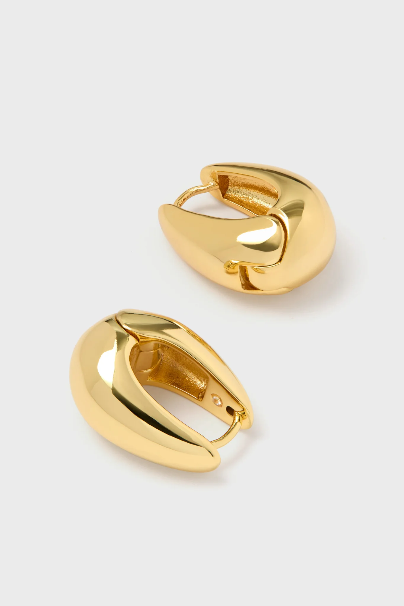 Mini Gold Drop Hoop Earrings - Image 2