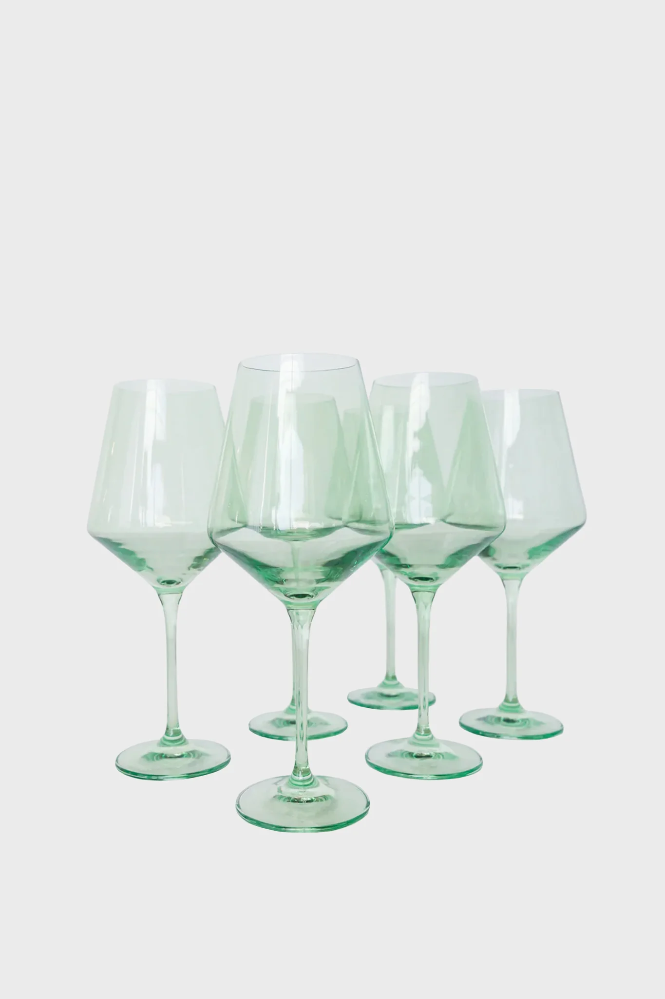 Mint Stemmed Glasses Set of 6