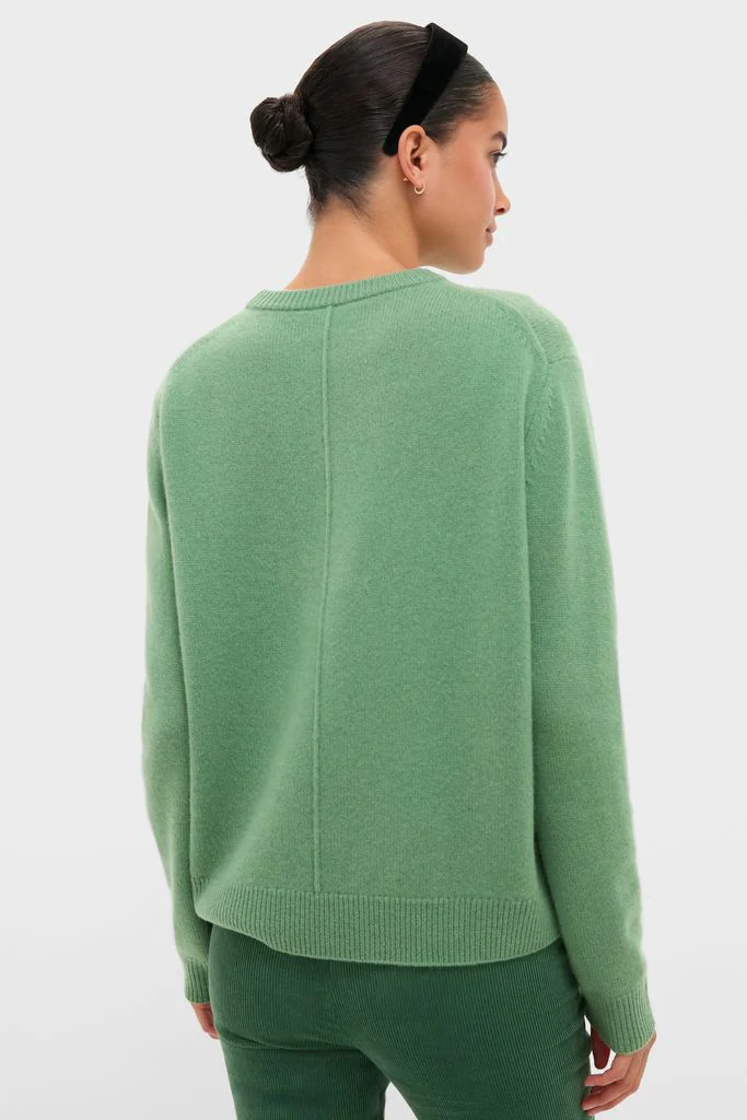 Meadow Green Cashmere Boyfriend Bodie Crewneck Sweater - Image 4