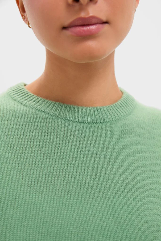 Meadow Green Cashmere Boyfriend Bodie Crewneck Sweater - Image 5