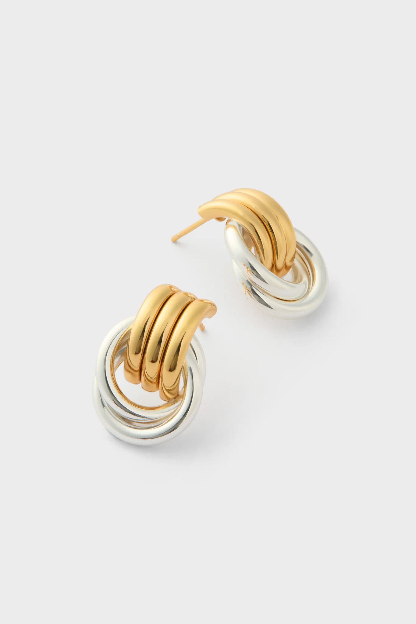 Mixed Metal Baby Knot Earrings - Image 4