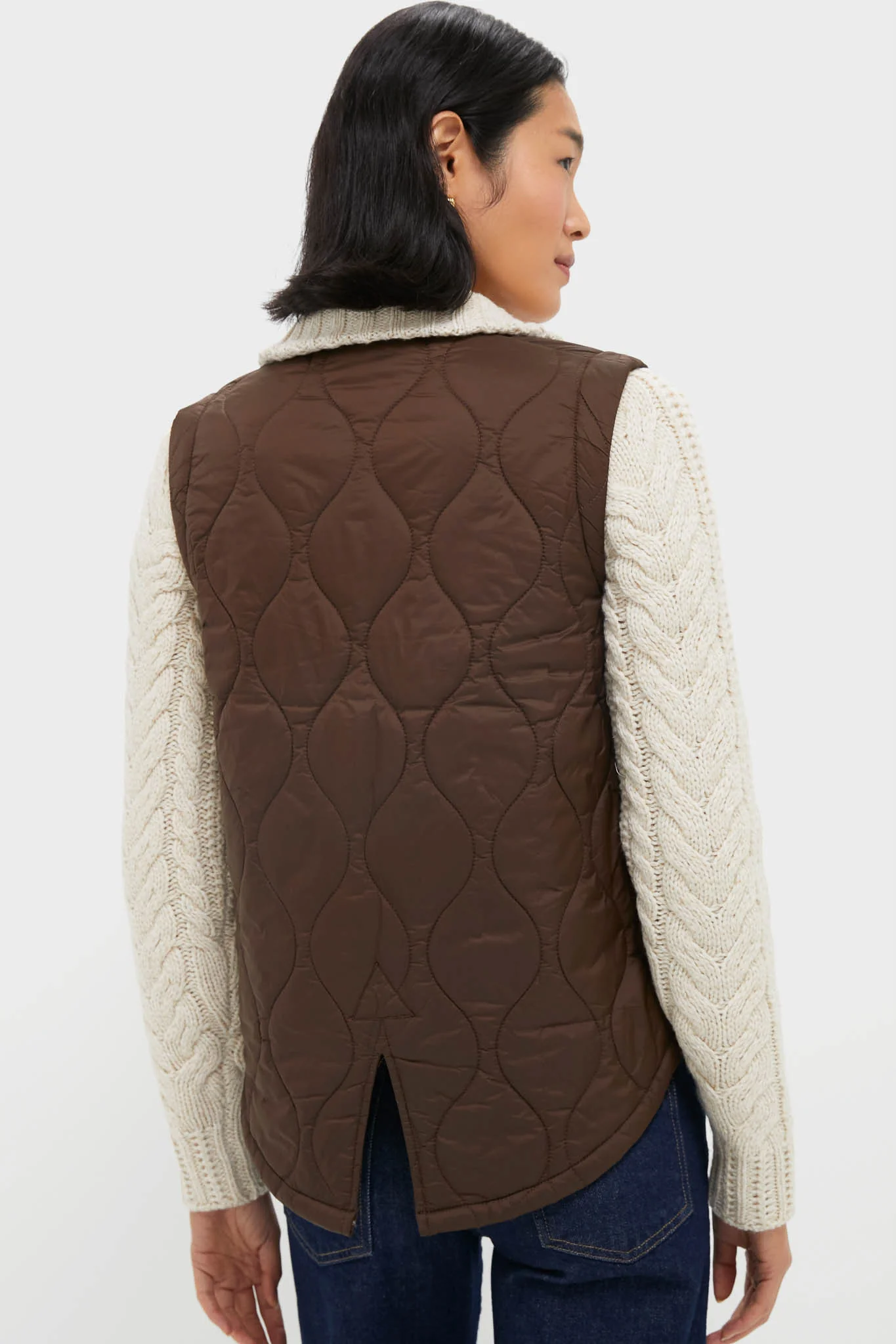 Mocha and Heathered Sand Patra Mixed Media Jacket - Image 4