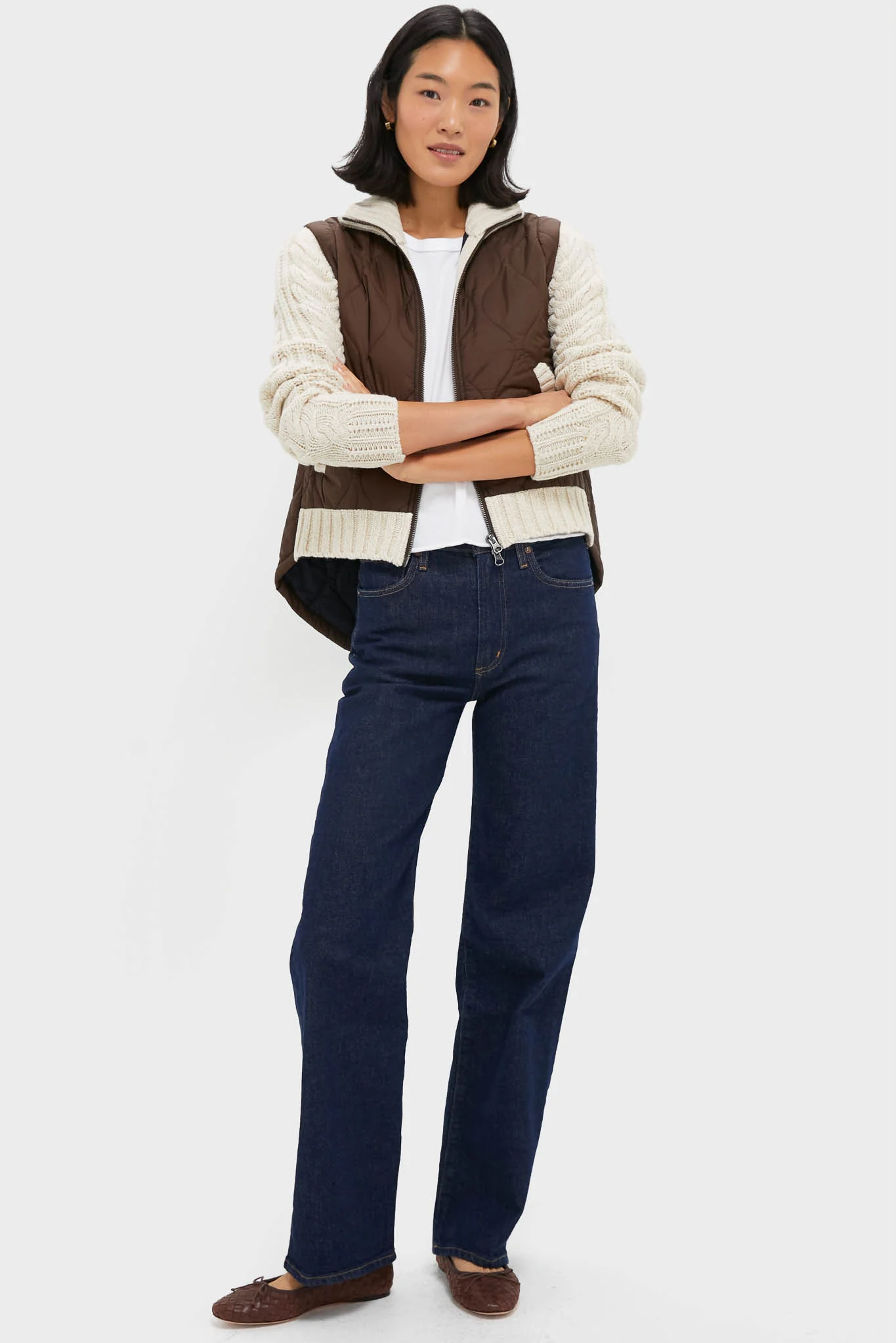 Mocha and Heathered Sand Patra Mixed Media Jacket - Image 6