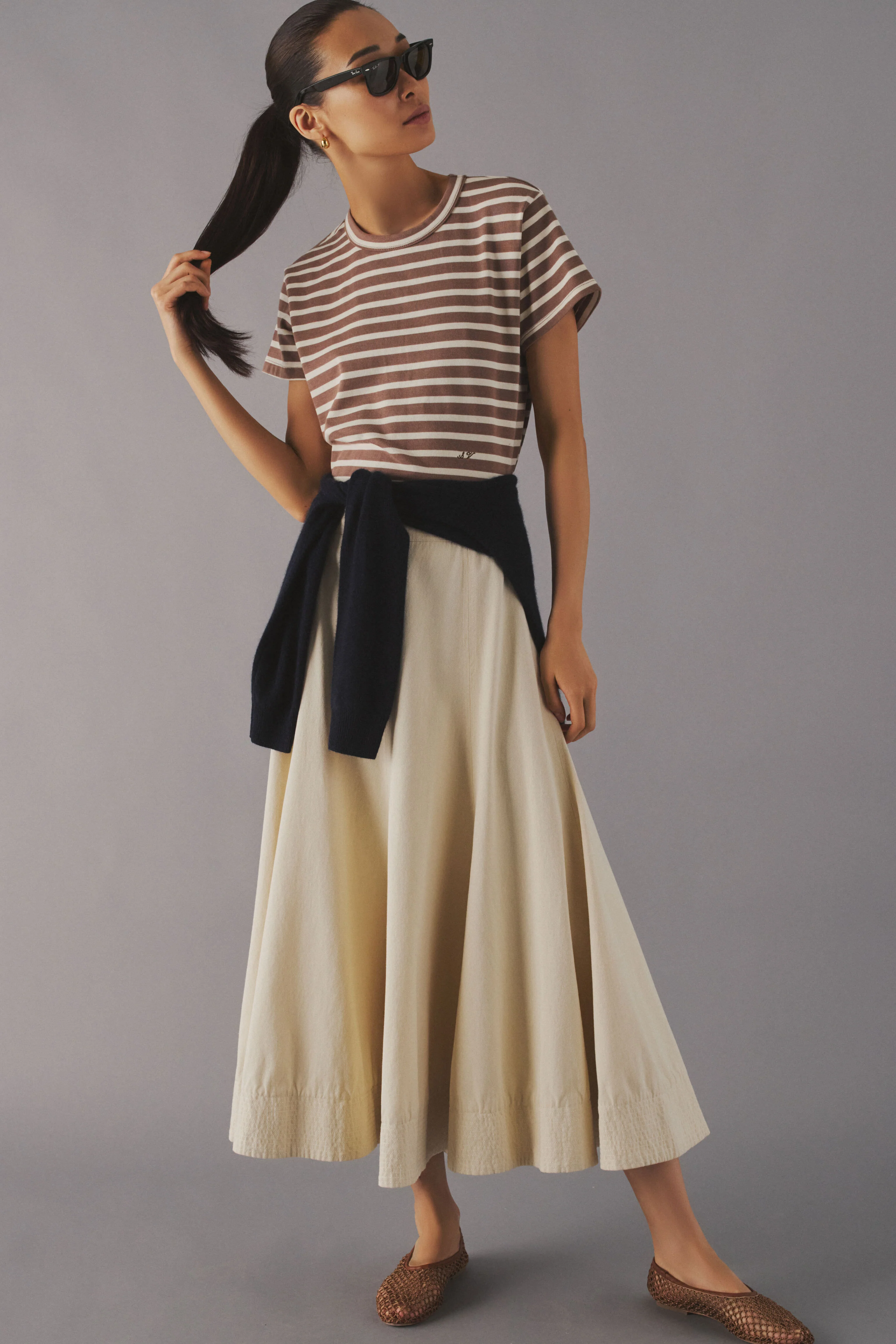 Mocha Stripe Parker Classic Tee - Image 2