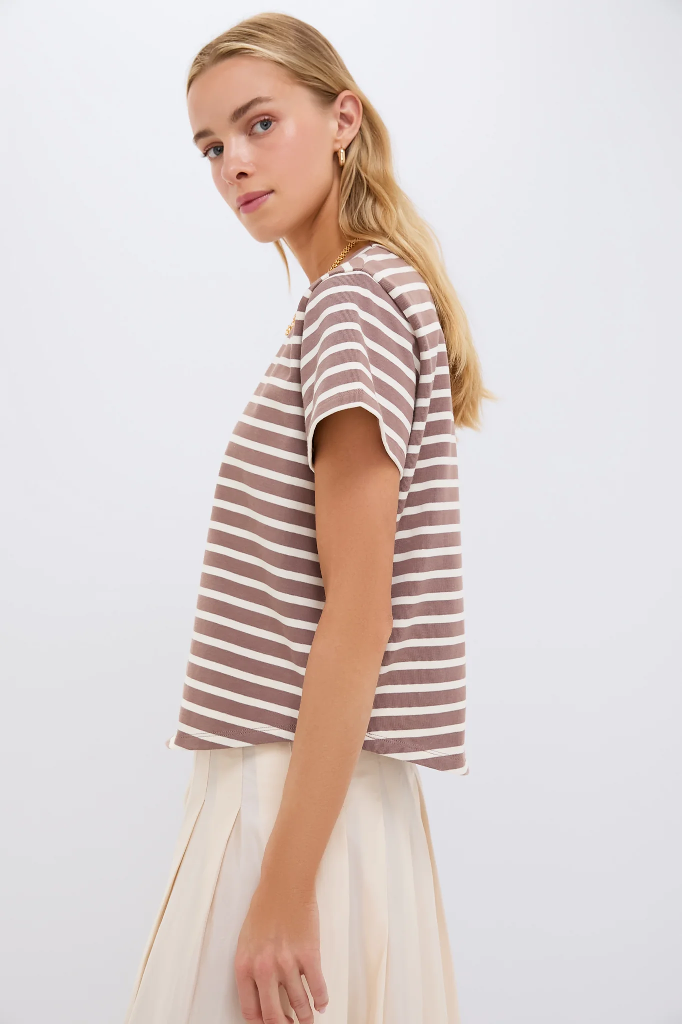 Mocha Stripe Parker Classic Tee - Image 4