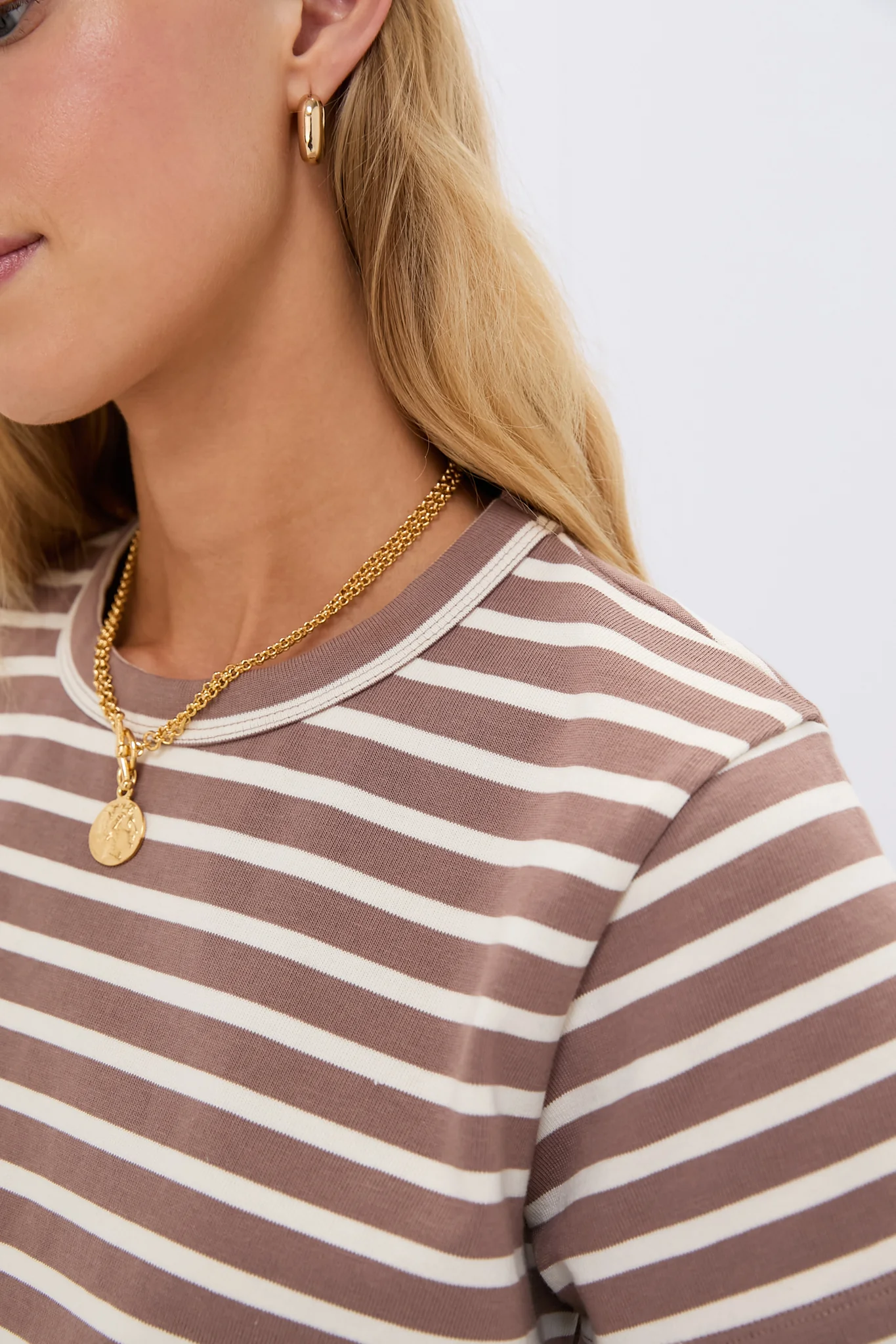 Mocha Stripe Parker Classic Tee - Image 6