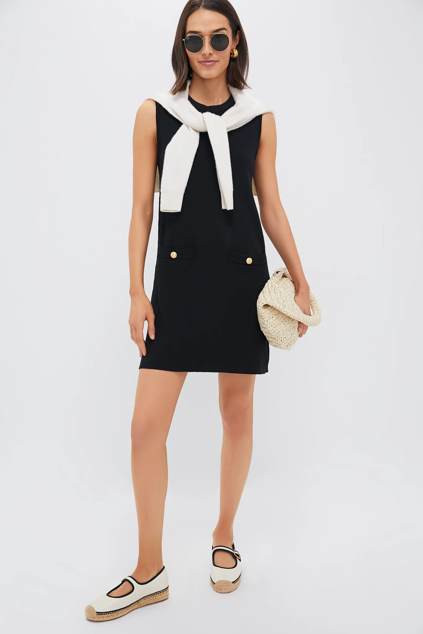 Modern Ivory and Black Mackie Mary Jane Espadrille - Image 3