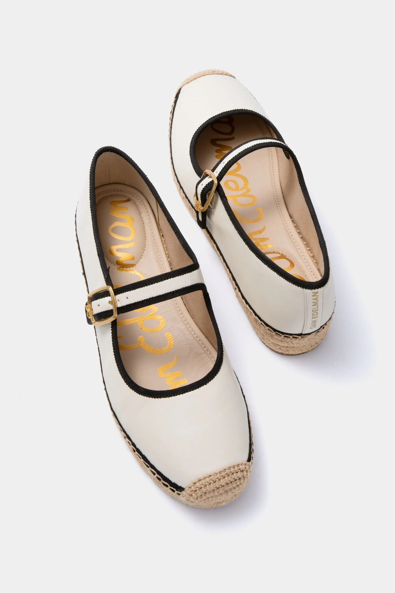 Modern Ivory and Black Mackie Mary Jane Espadrille - Image 5