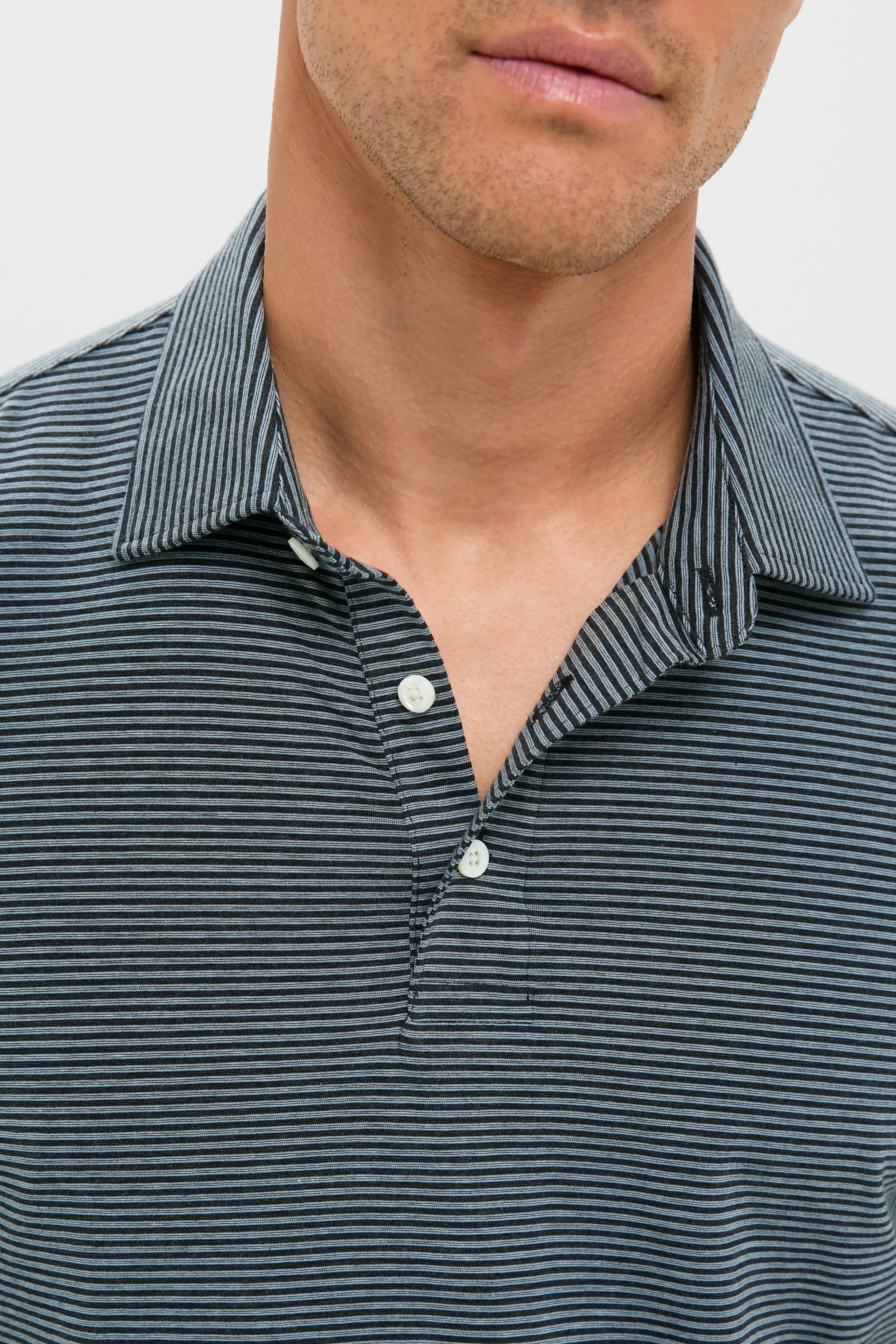 Moonlight Point Stripe Long Sleeve Movement Polo - Image 6