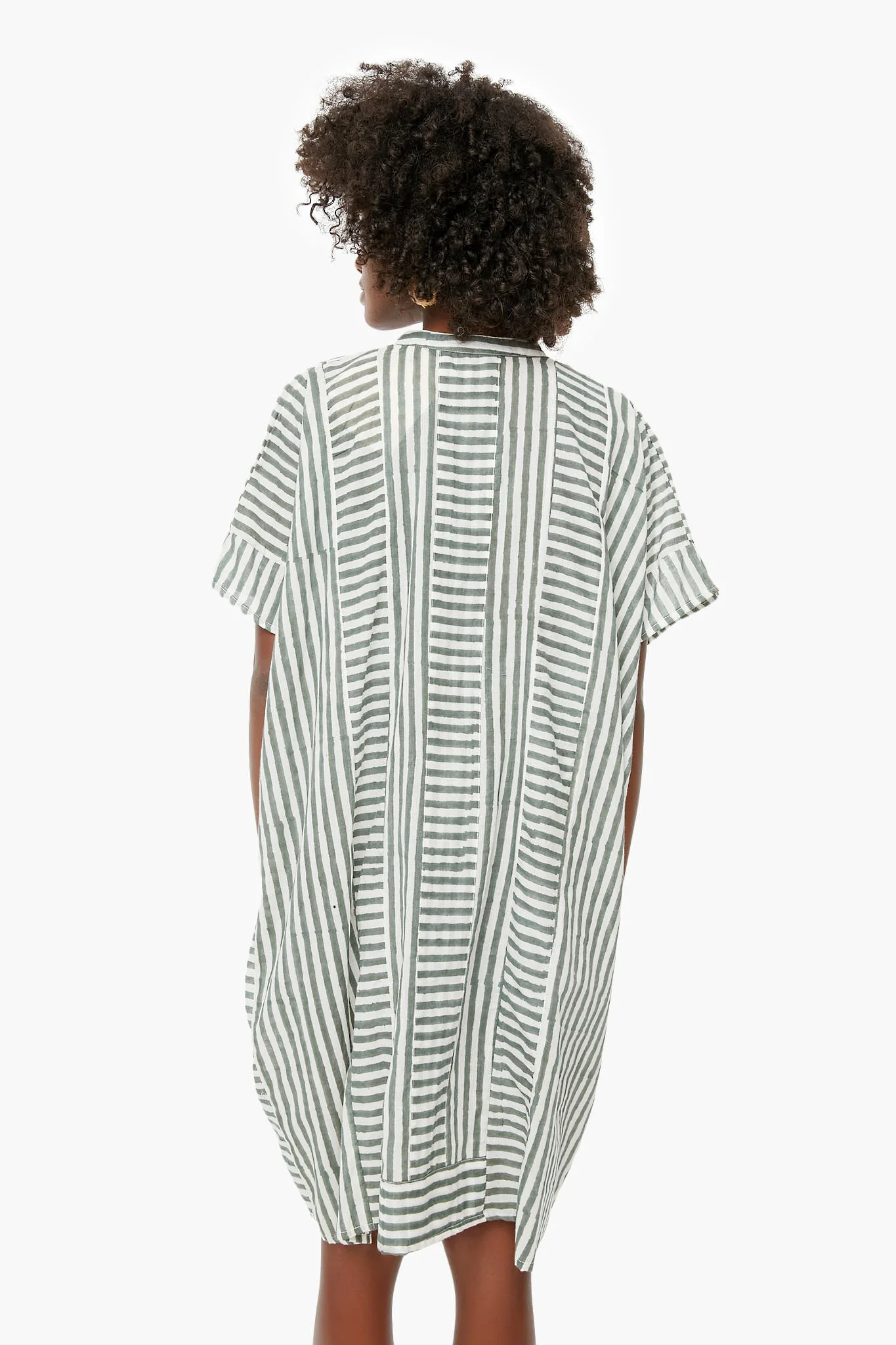 Moss Stripe Emerson Short Caftan - Image 4