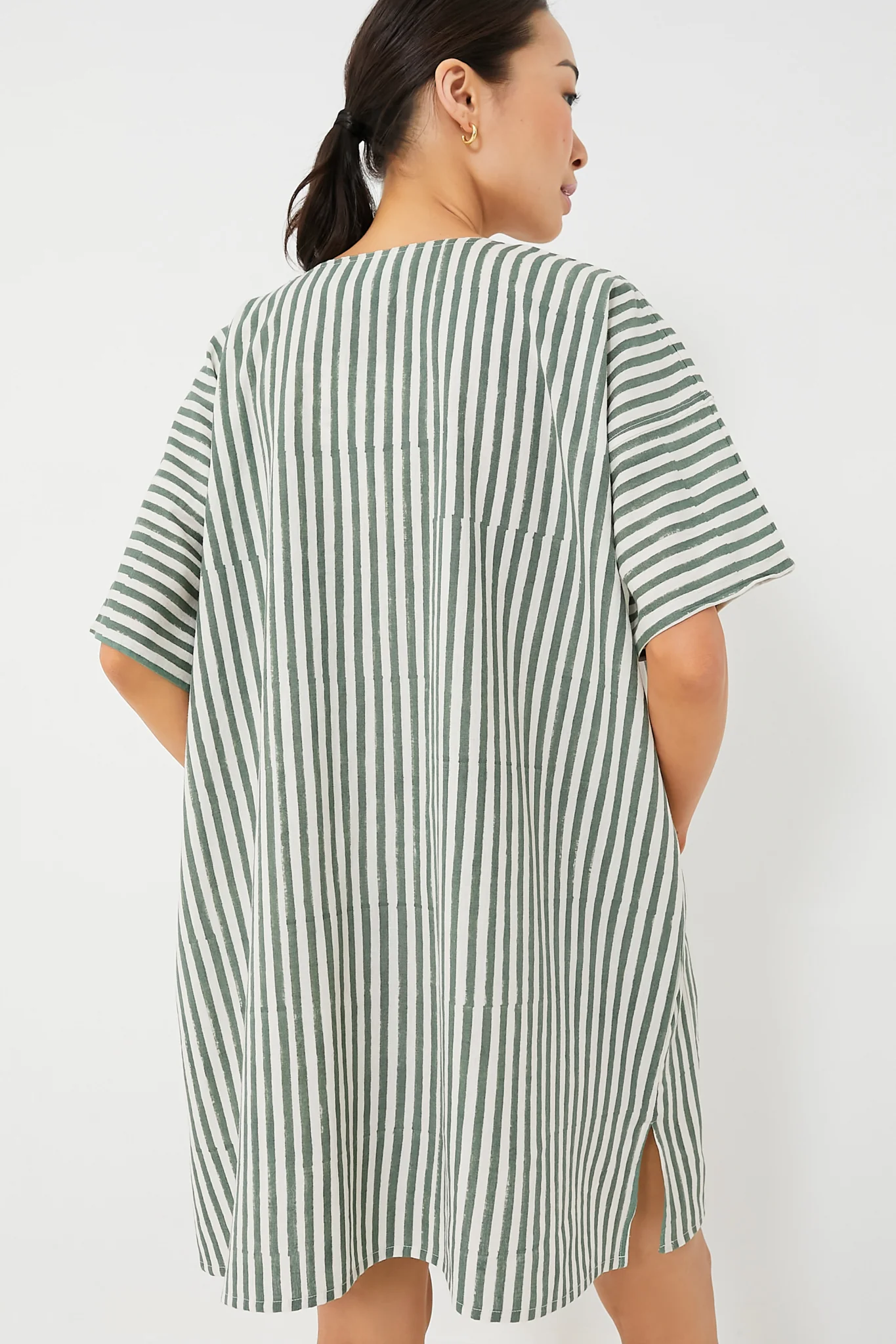 Moss Stripe Organic Baja Caftan - Image 4